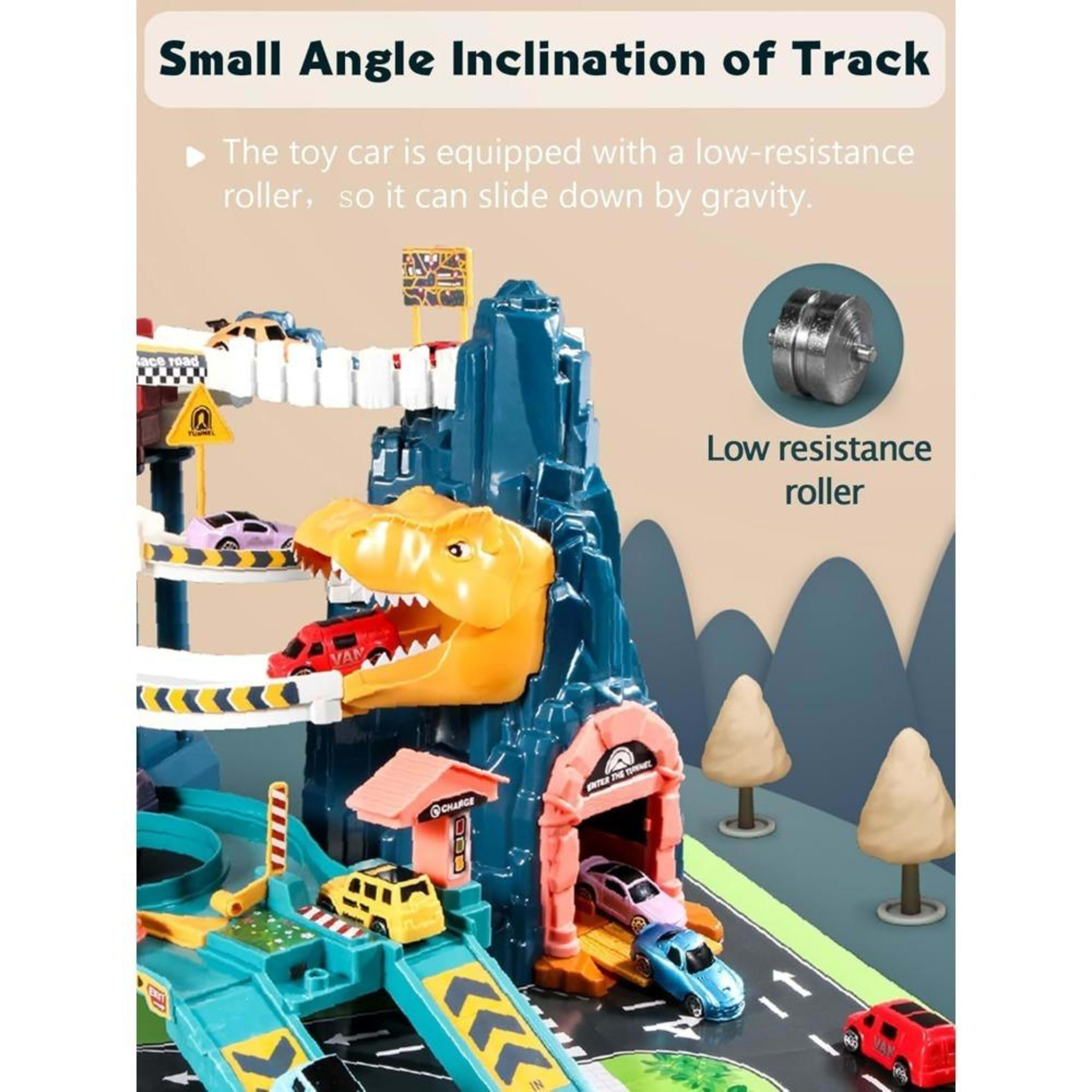 Dinosaur Mountain Adventure Track Toy Set Includes Roller Coaster, Mini Car, And Screwdriver In-Store Pickup Only 5