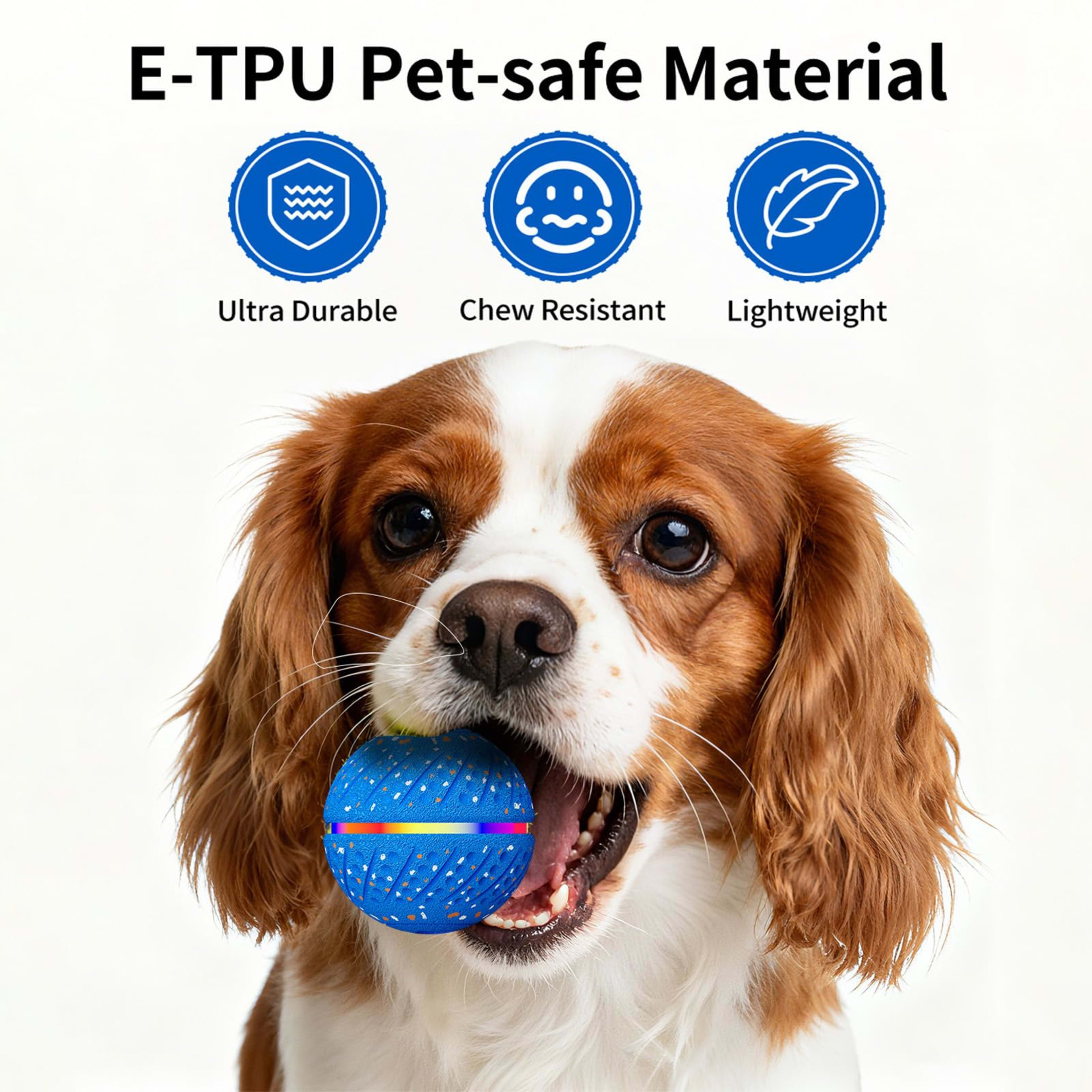 Interactive Dog Toys Ball, Smart Moving Bouncing Dog Ball With Colorful Lights, Automatic Moving, Bouncing And Rotating, 7