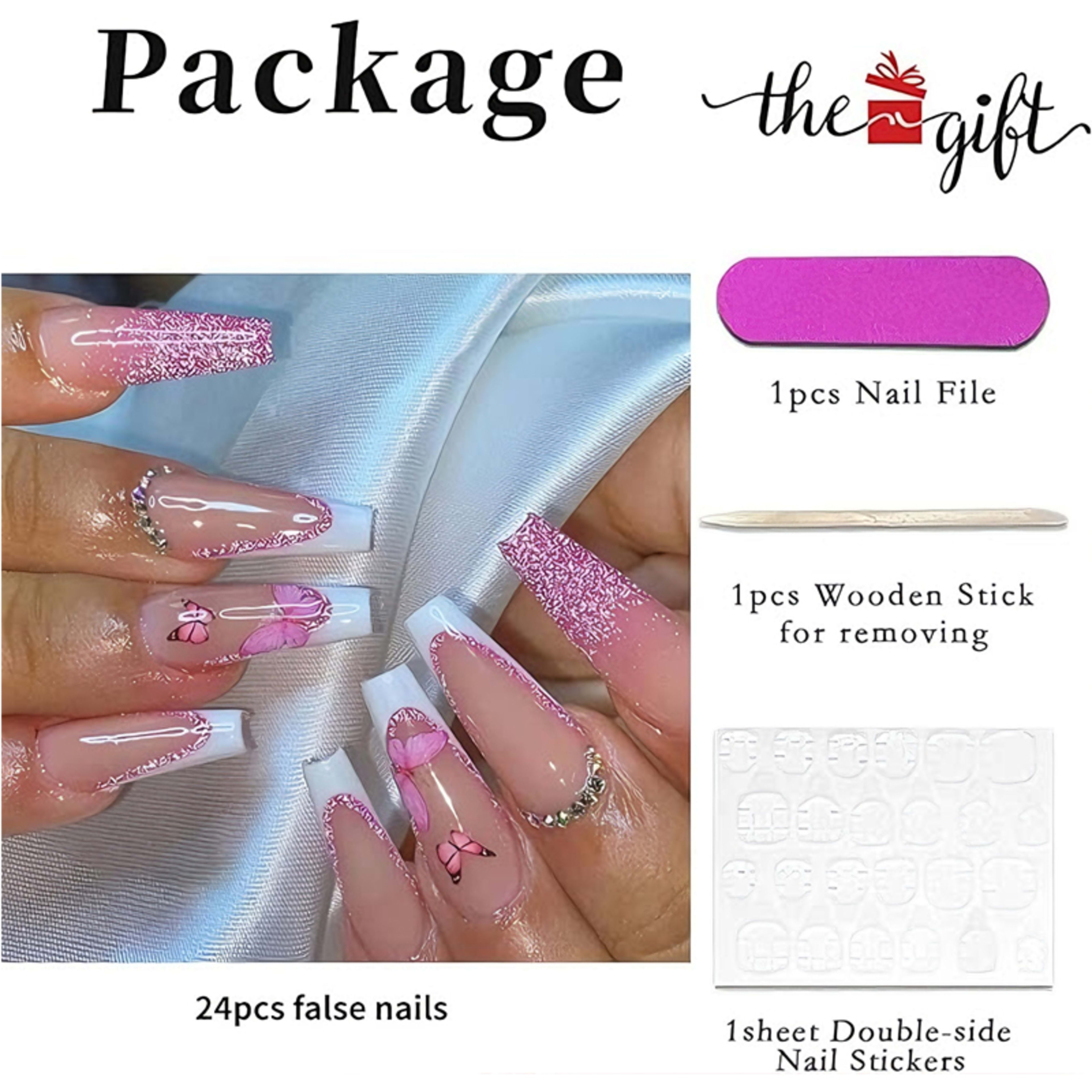 24 PCS Glitter Powder Butterfly Nail Art 7