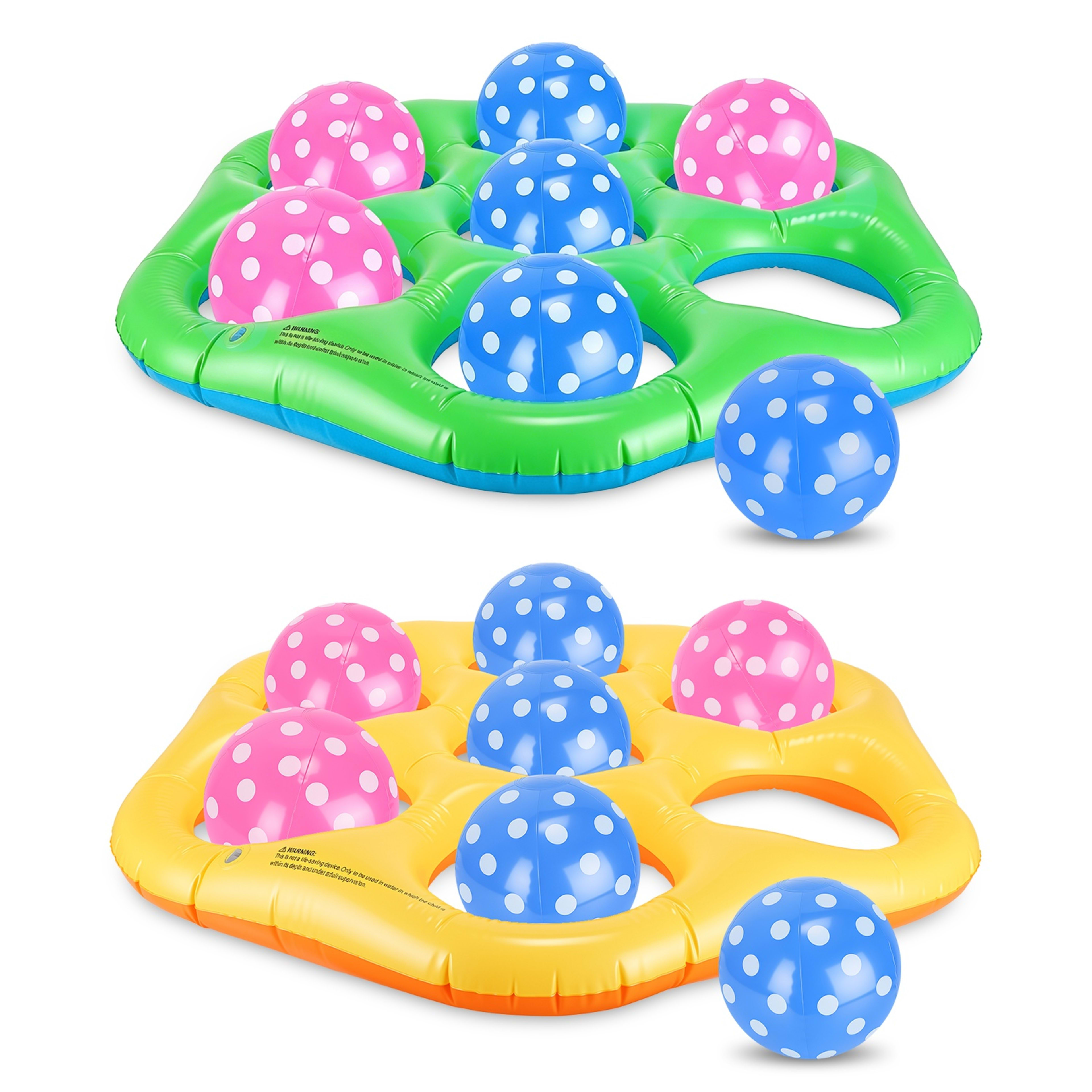 1Pc  Inflatable Tic-Tac-Toe Pool Game Set With 7 Balls Summer Water Toy Portable Inflatable Game For Pool Beach 2