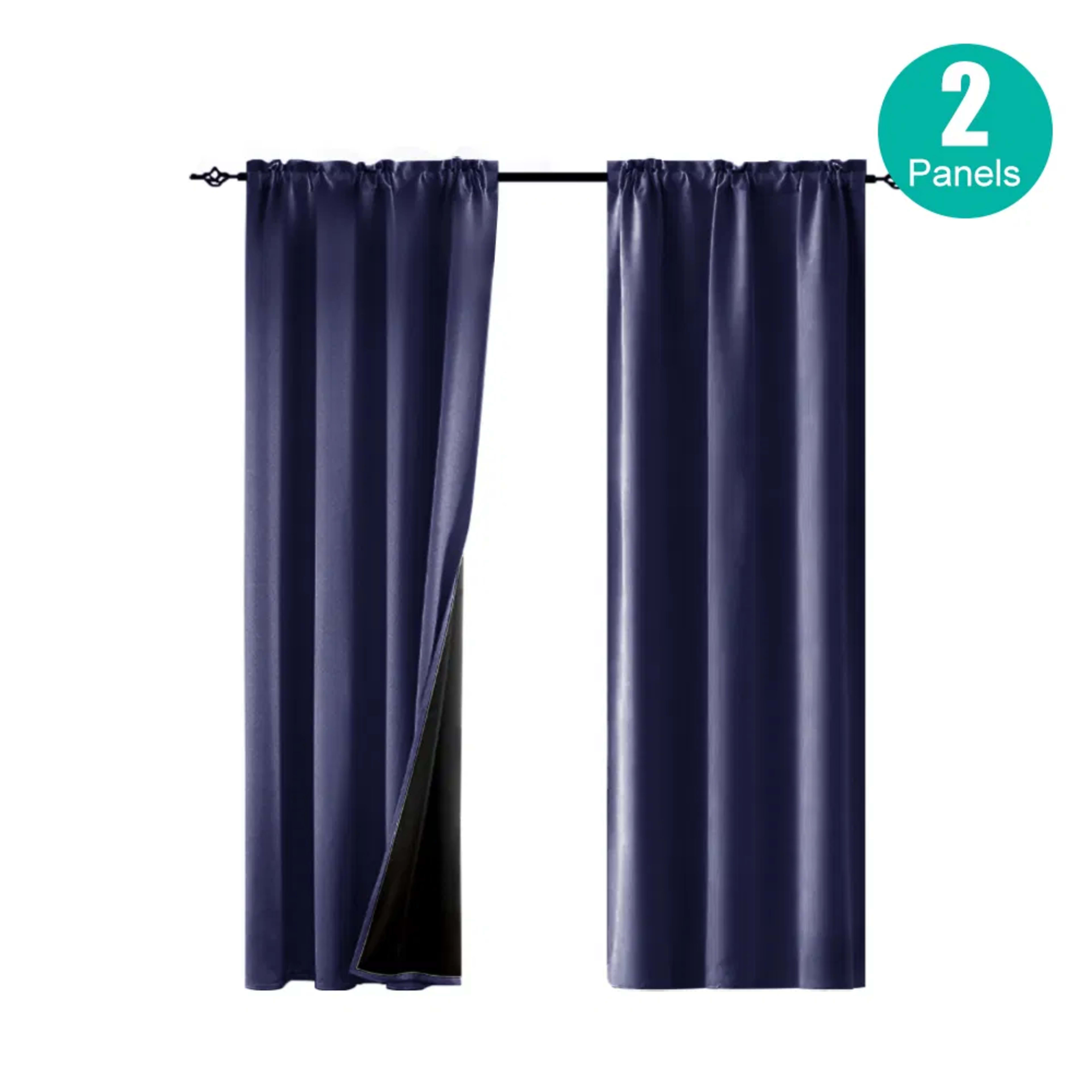 Rod Pocket Thermal Insulated With Coated Lining 52 In. W X 63 In. L Indoor Blackout Curtains,2 Colors Available,Set Of 2 2