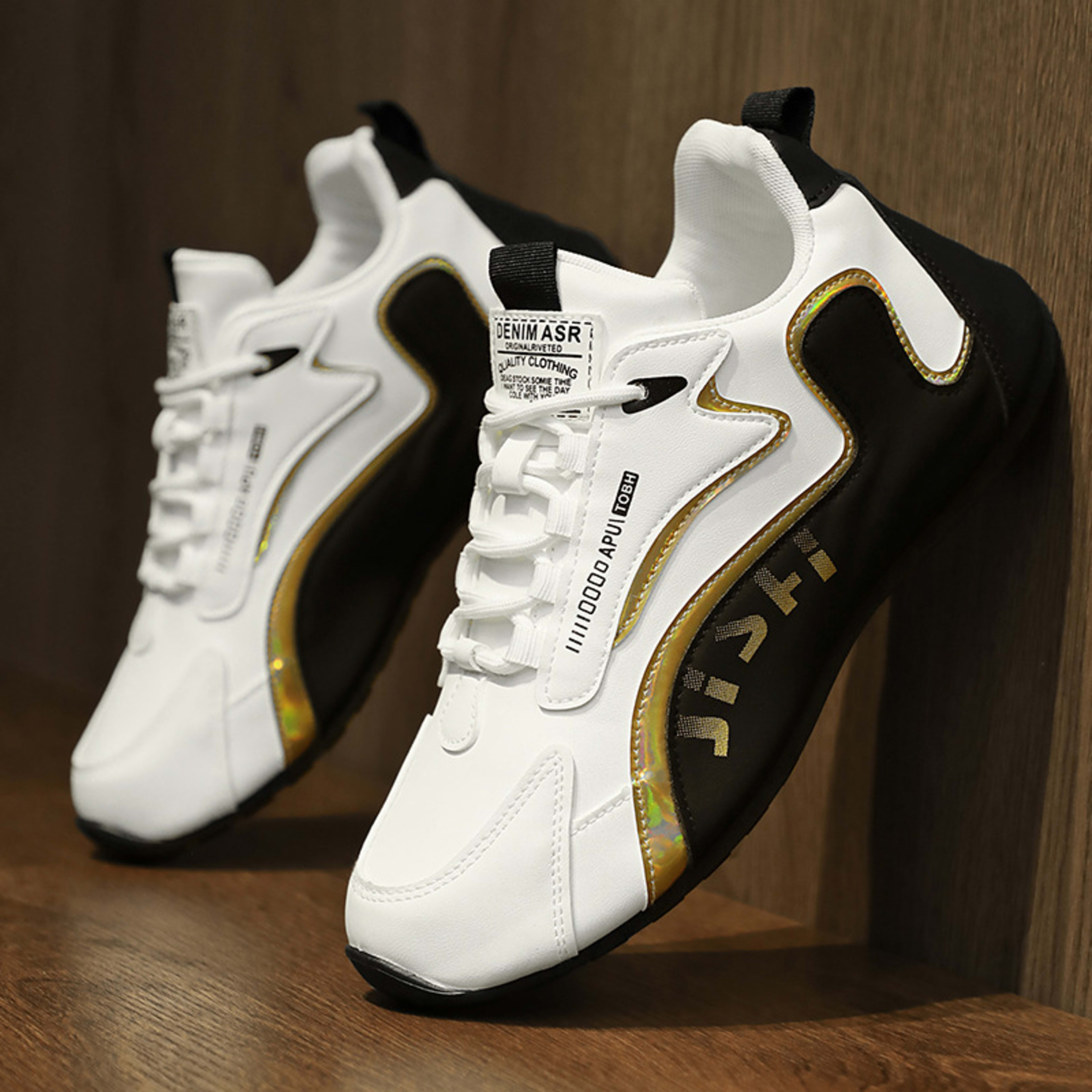 Fashion Colorblock Lace-up Sneakers For Men Breathable Low-top Dad Shoes Running Walking Sports Shoes 5
