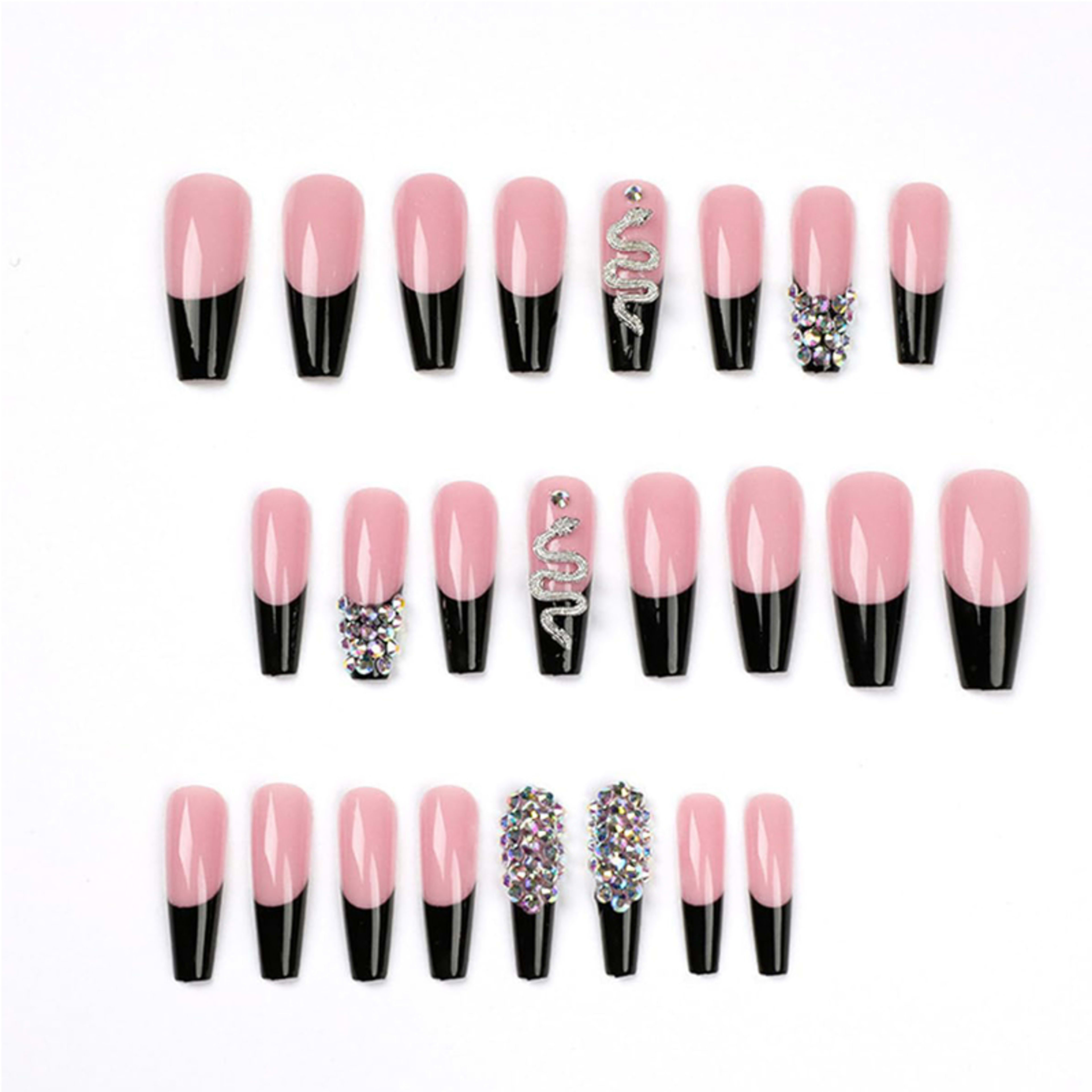 24 PCS Diamond Snake Nail Art 9