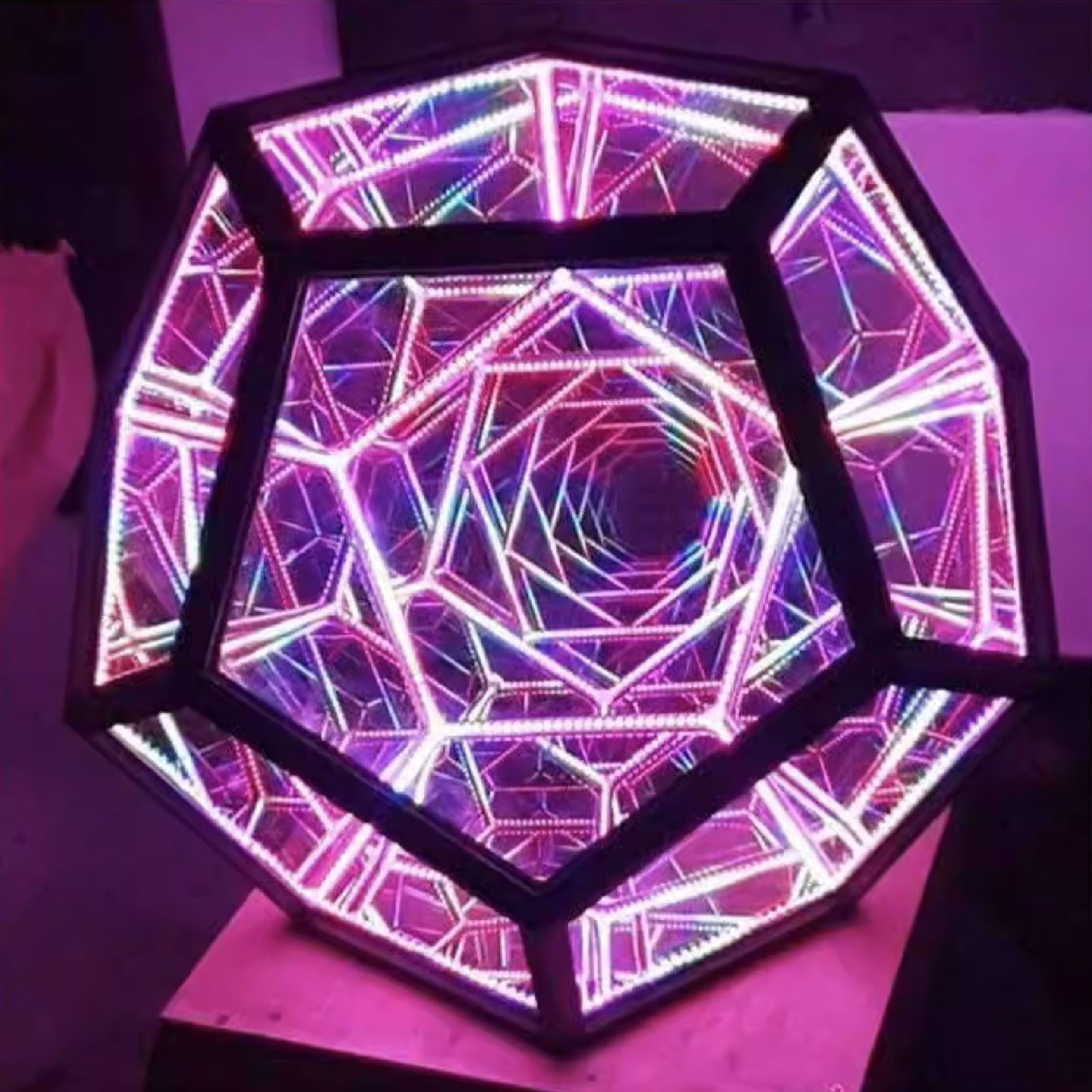 Dodecahedron Night Light Infinity Dodecahedron Color Art Light LED Night Light Lamp For Kids Room Bedroom Living Room Be 19