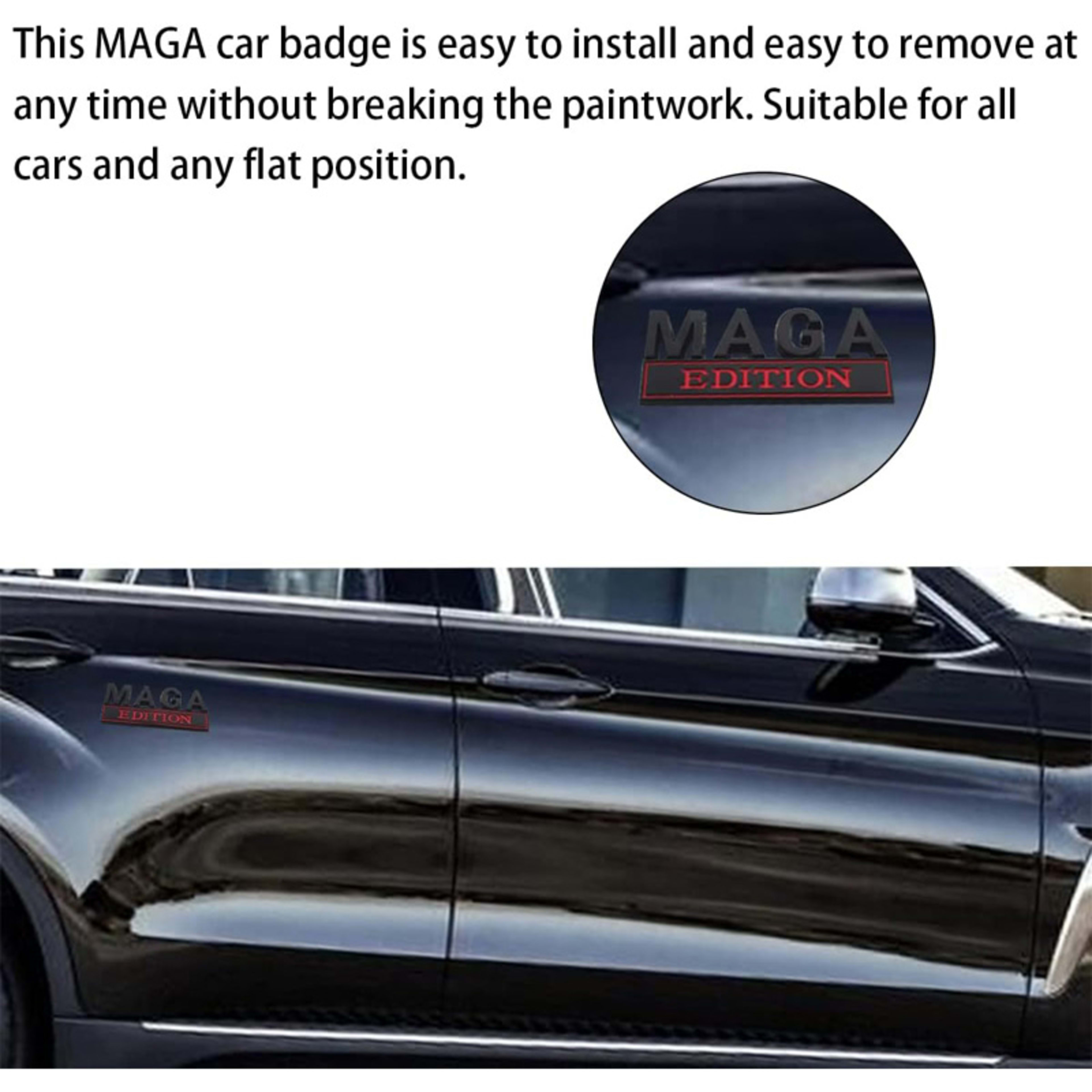 4pcs MAGA Edition Car Metal Badge Sticker Truck Replacement, Suitable For General Motors SUV,Motorcycle, Bicycle Chrome