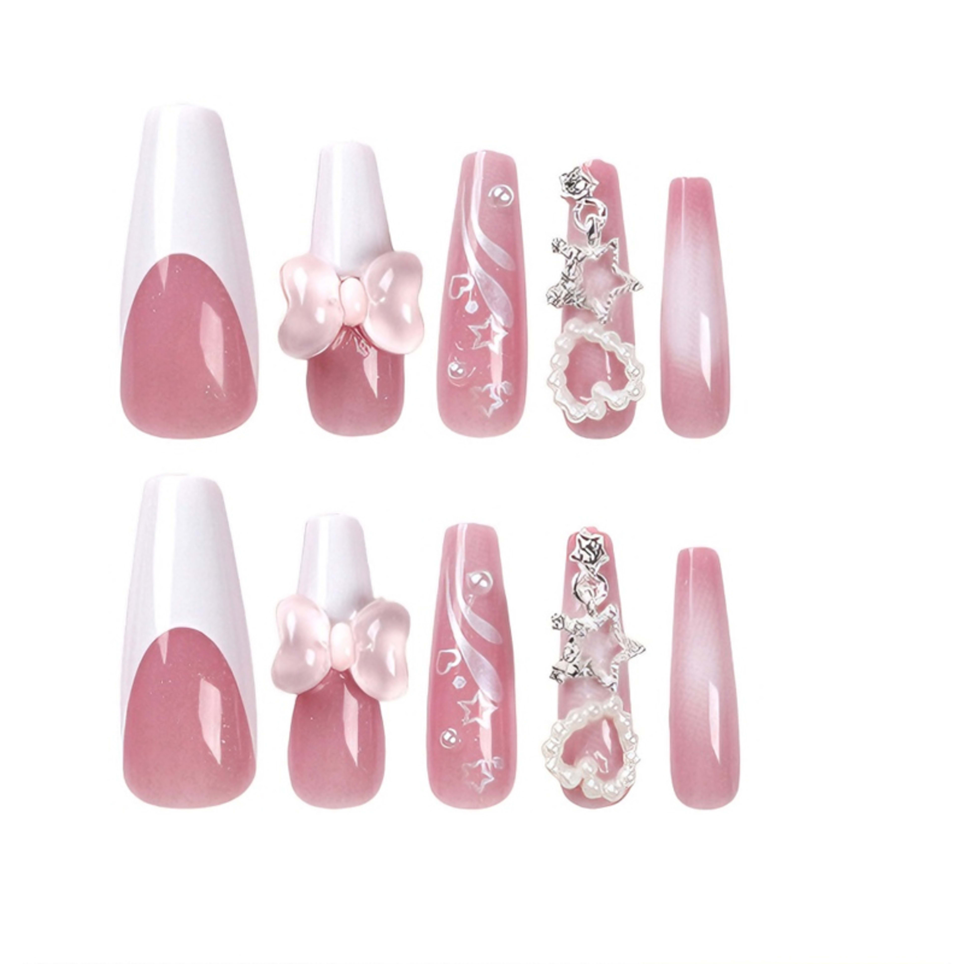 24 PCS Bear Bowbowknot Nail Art 5