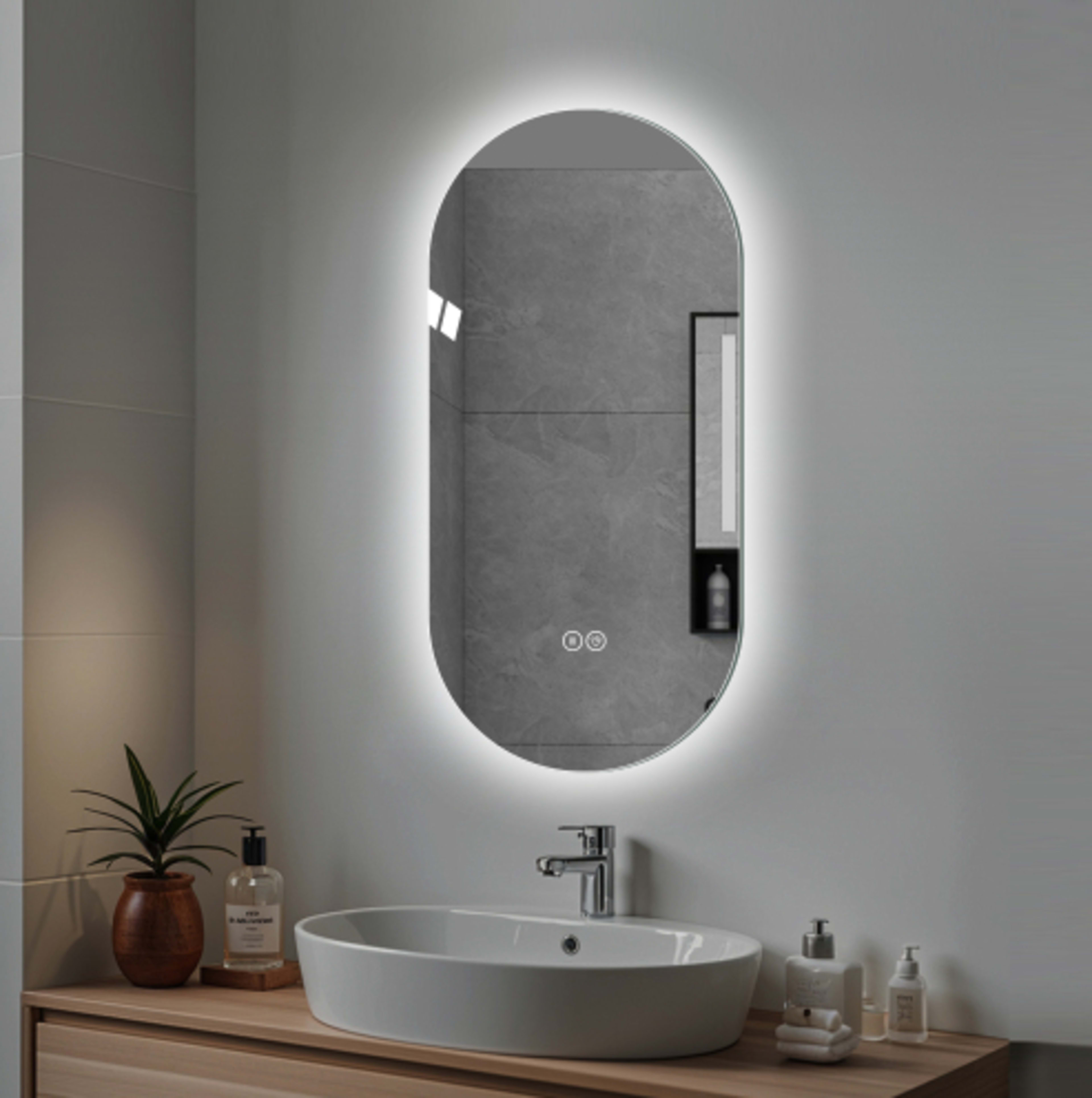 48x24 Inch Smart Wall Mounted LED Touch Screen Anti-fog Mirror Bathroom Mirror, Barber Shop Mirror