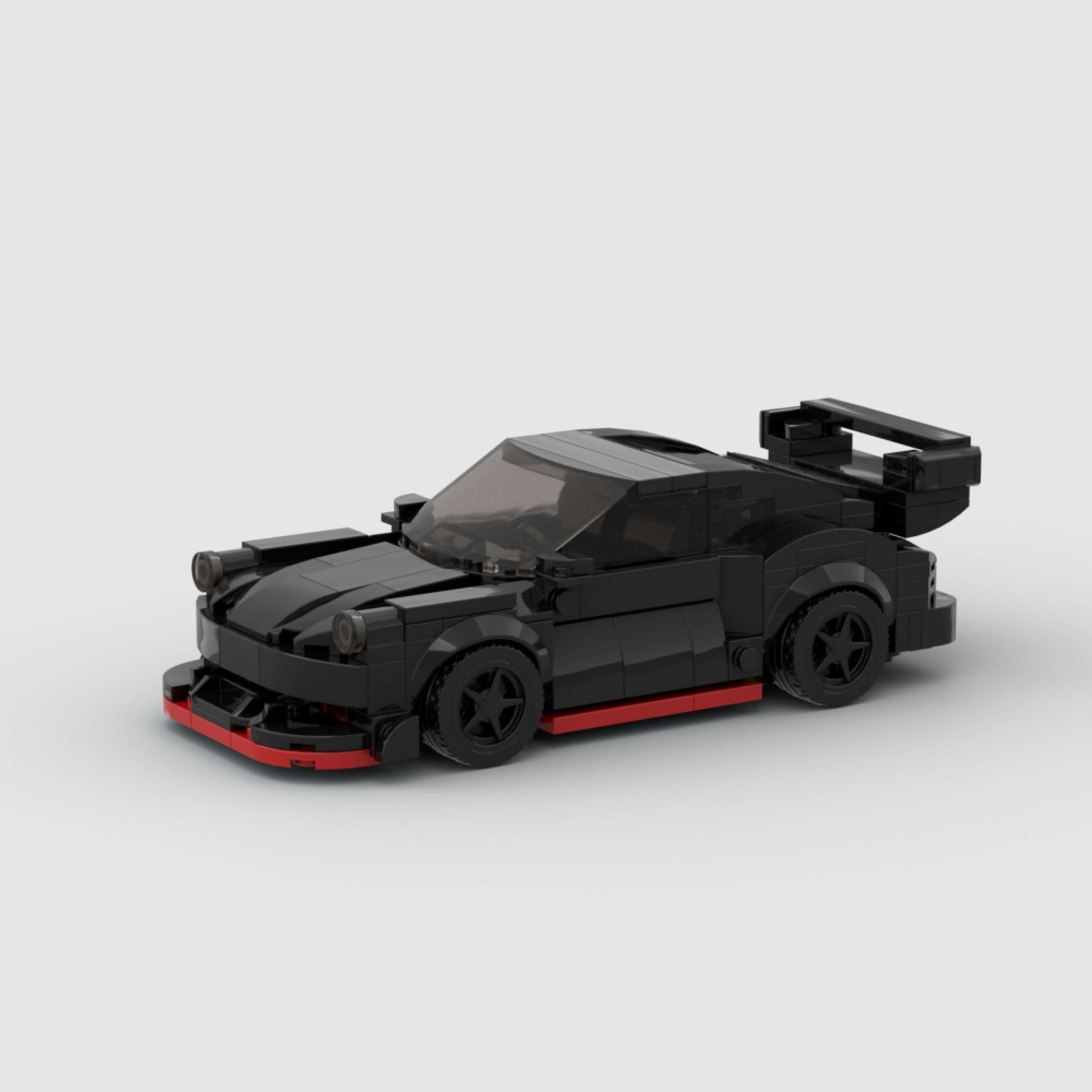 321PCS Black Widebody Sports Car Building Blocks,  Inspired Race Car Toy With Rear Wing Kit For Kids And Adults, Collect 3
