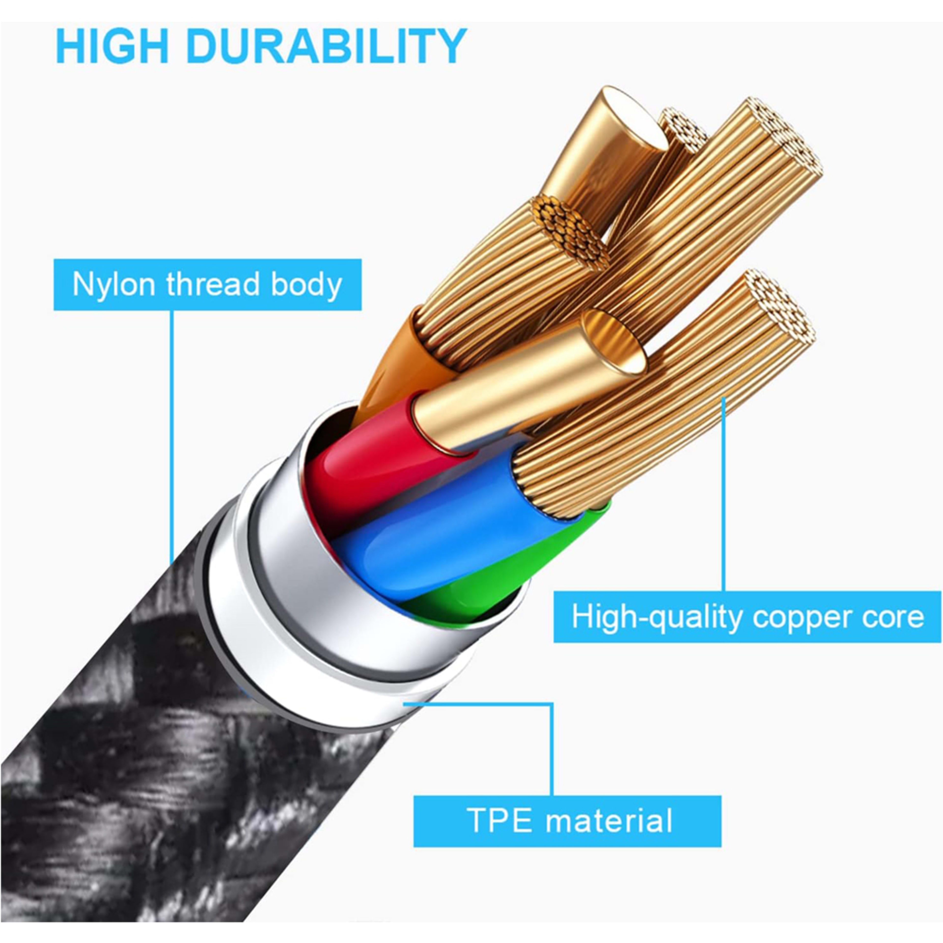 150cm 180cm USB Charging Cable A Pple MFi Certified, Nylon Braided Jacket,Black Premium Series 1
