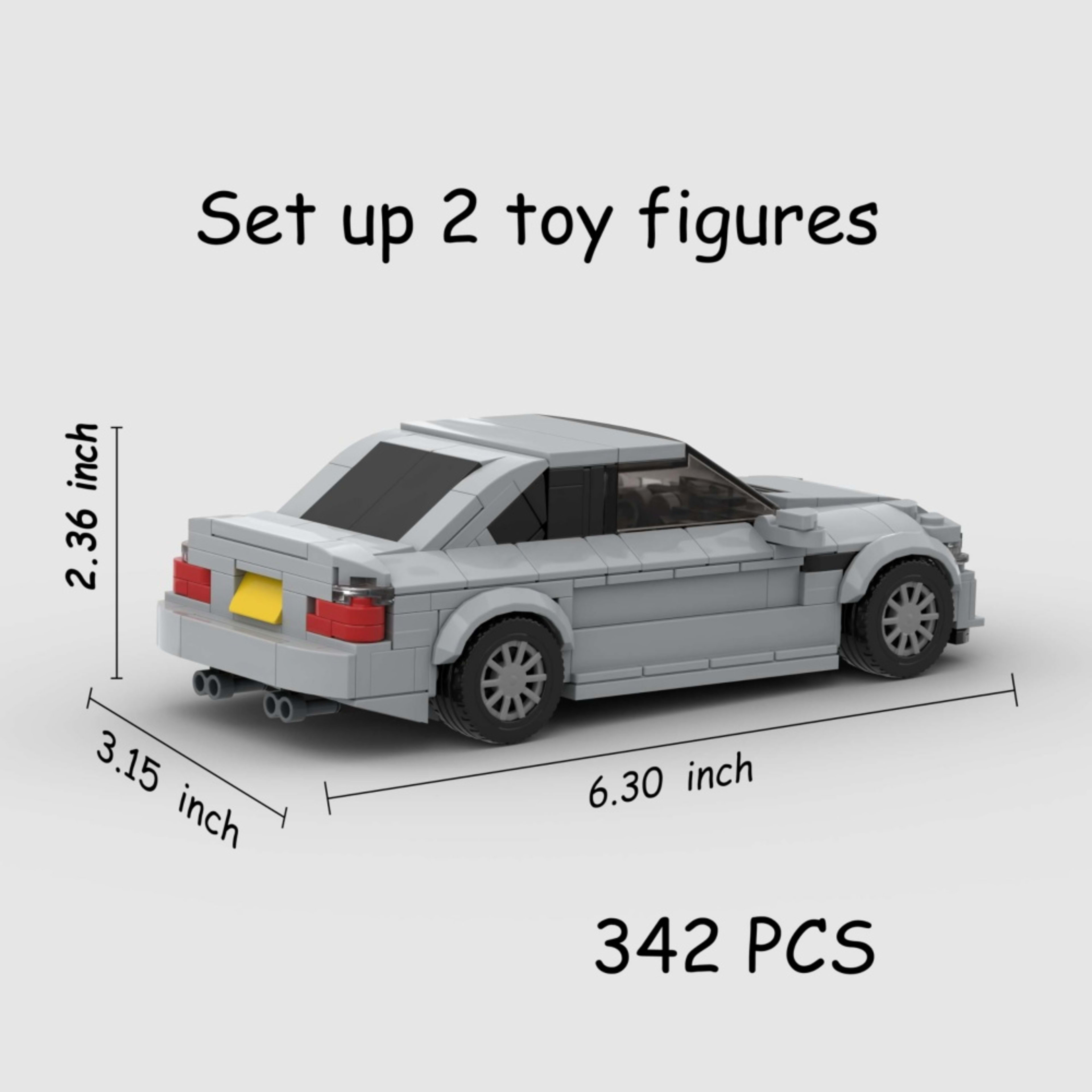 342PCS Silver Inspired Sports Car Building Blocks, Classic Coupe Vehicle Toy Kit For Kids And Adults, Collectible Retro  7