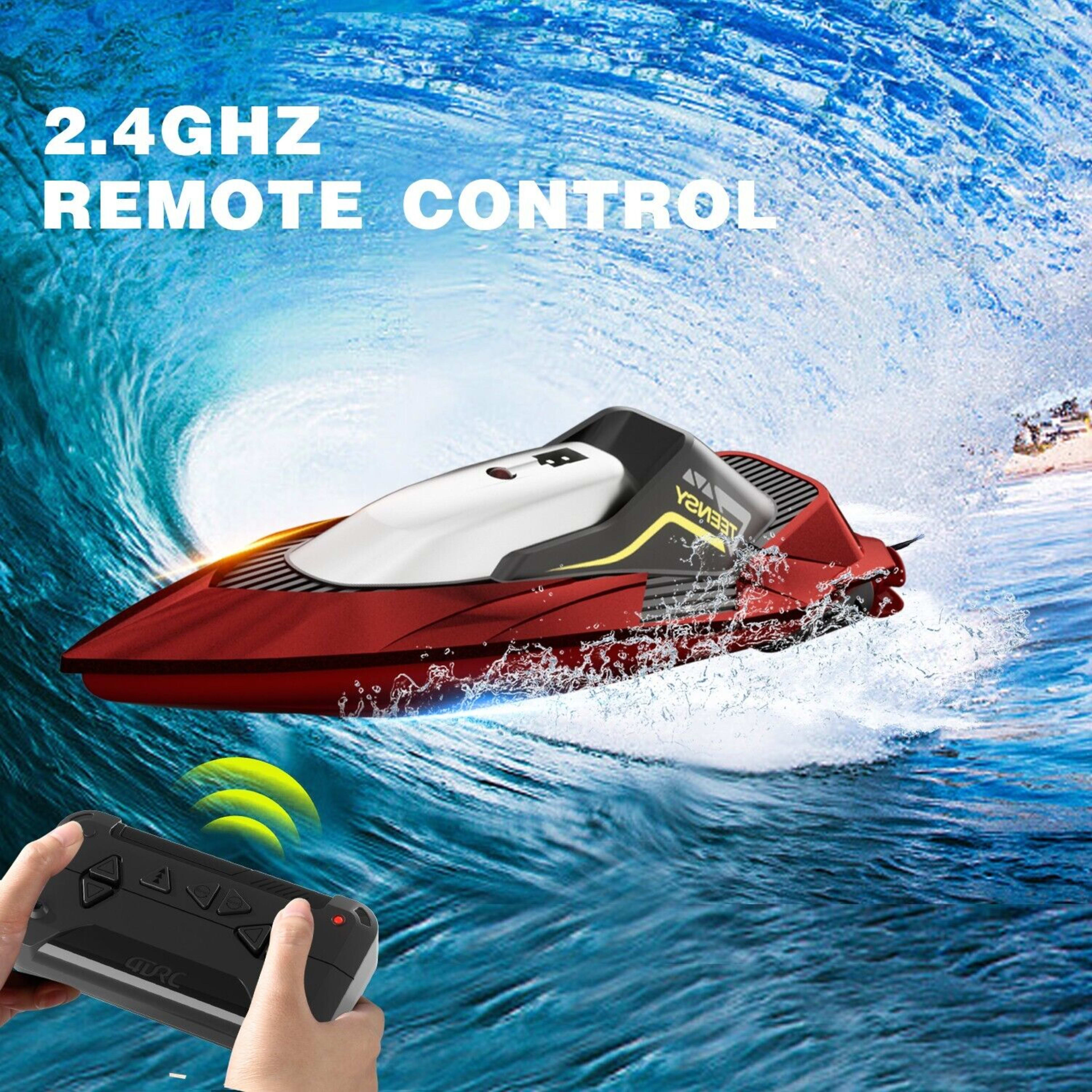 4DRC S5 Fast RC Boat For Pools And Lakes, 2.4 GHz 20- MPH Racing Boats For Kids 4