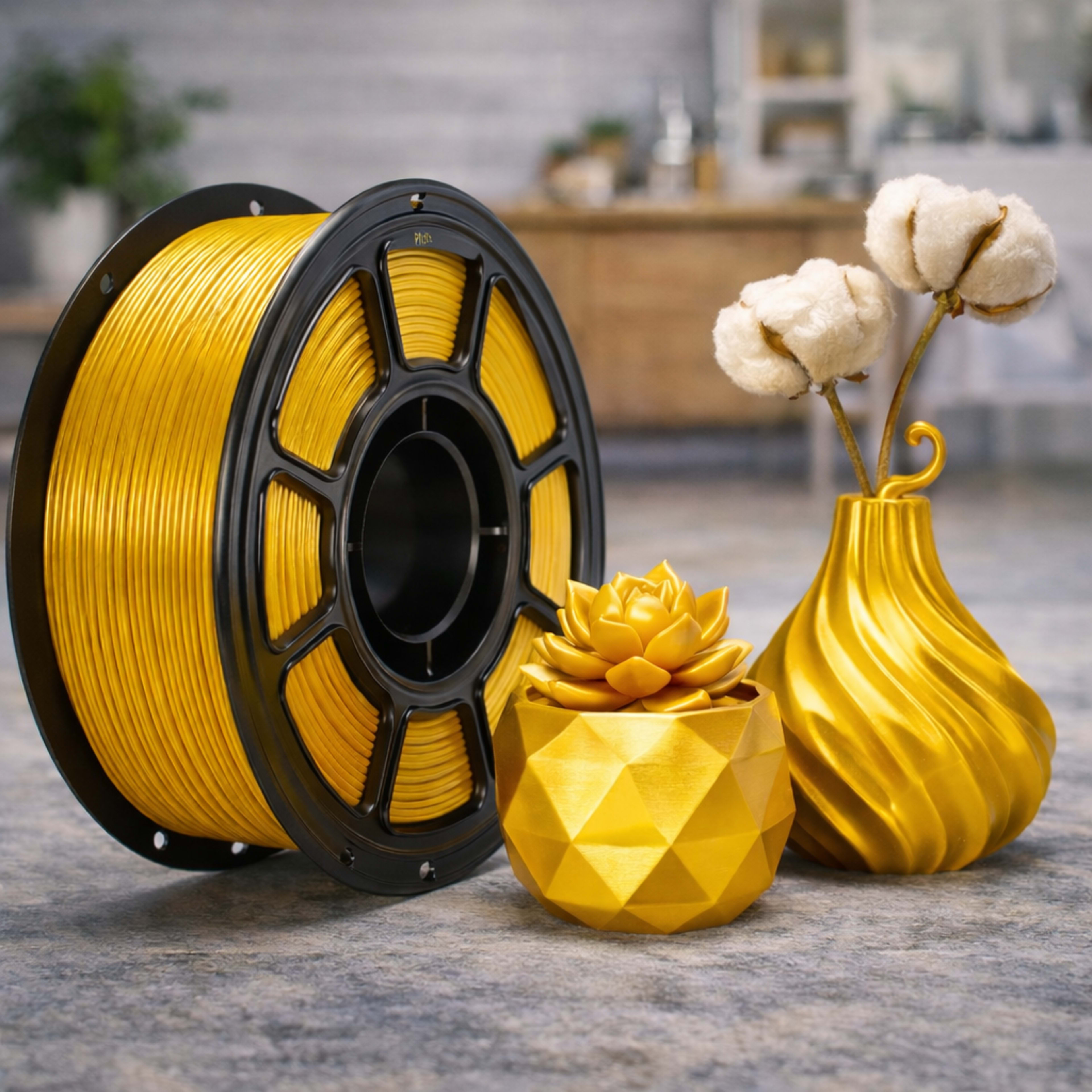 Silk PLA Filament 1.75mm, 1.1kg Spool, Glossy Shiny Finish, Smooth Printing 3D Printer Filament 3