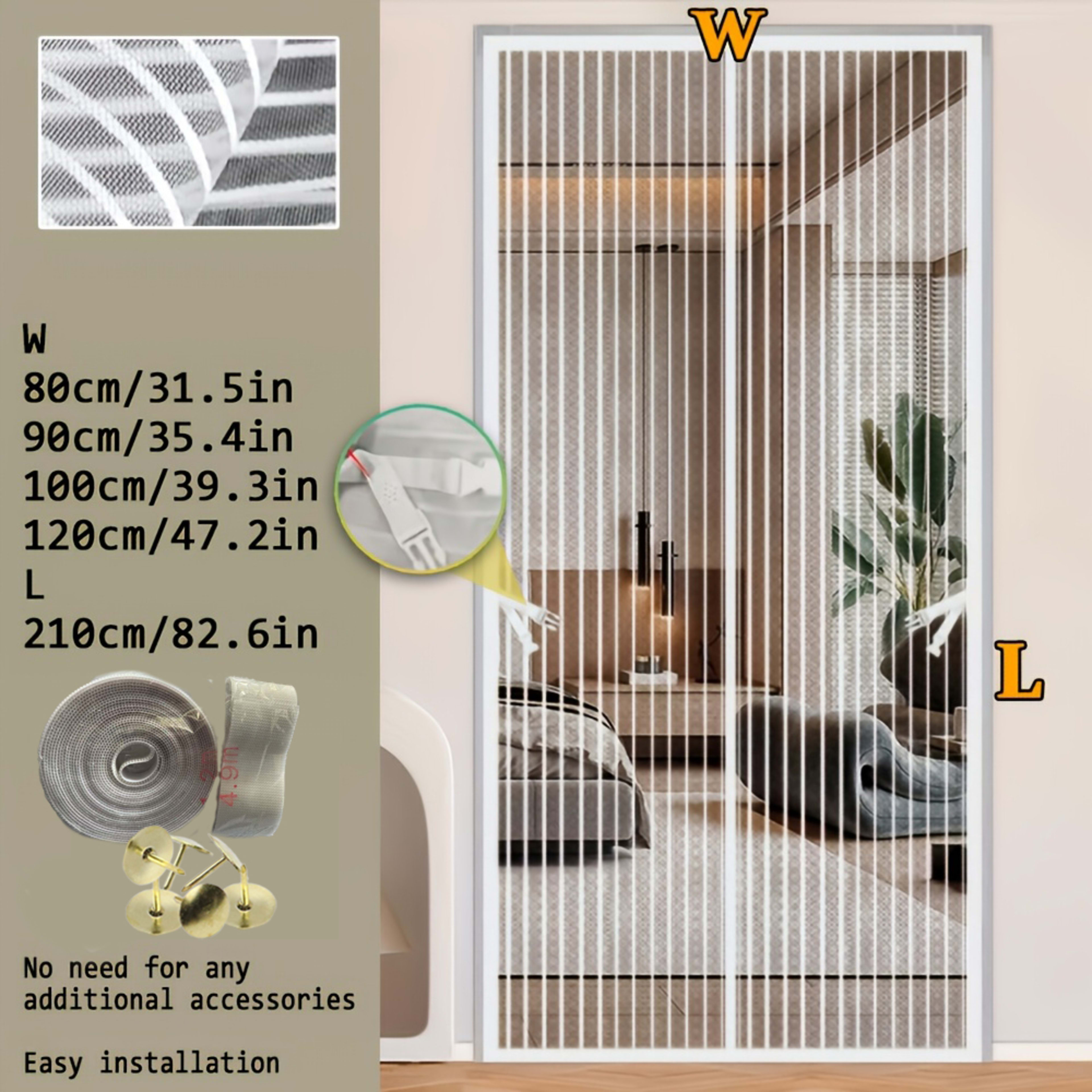 One Magnetic Mosquito Screen Door, Upgraded Summer Screen Window, No Drilling Needed, Made Of Diamond Mesh Material - In 13