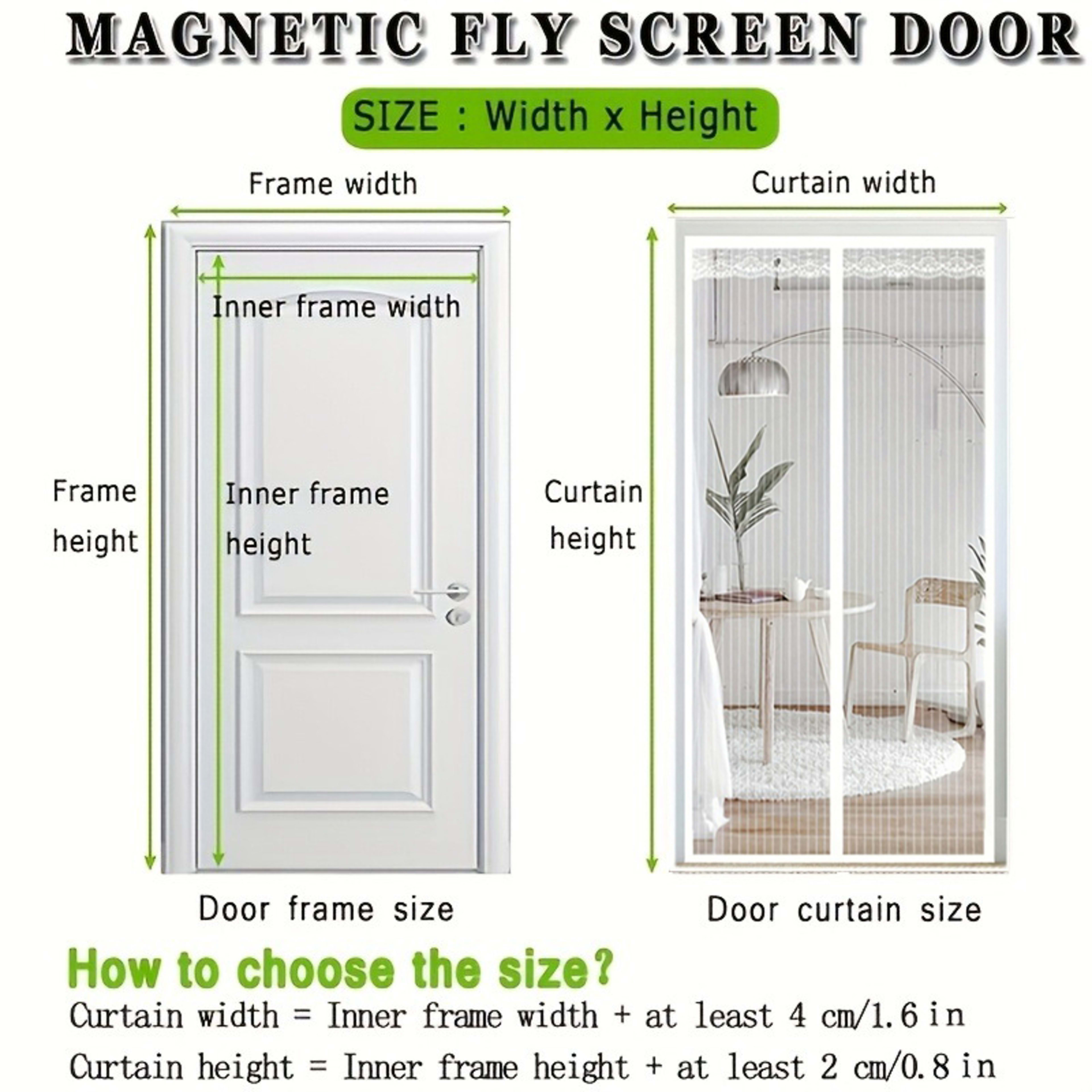 Automatic Self Closing Magnetic Screen Door  Heavy Duty Magnetic Closure, No Drilling Required, Suitable For Indoor Outd 7