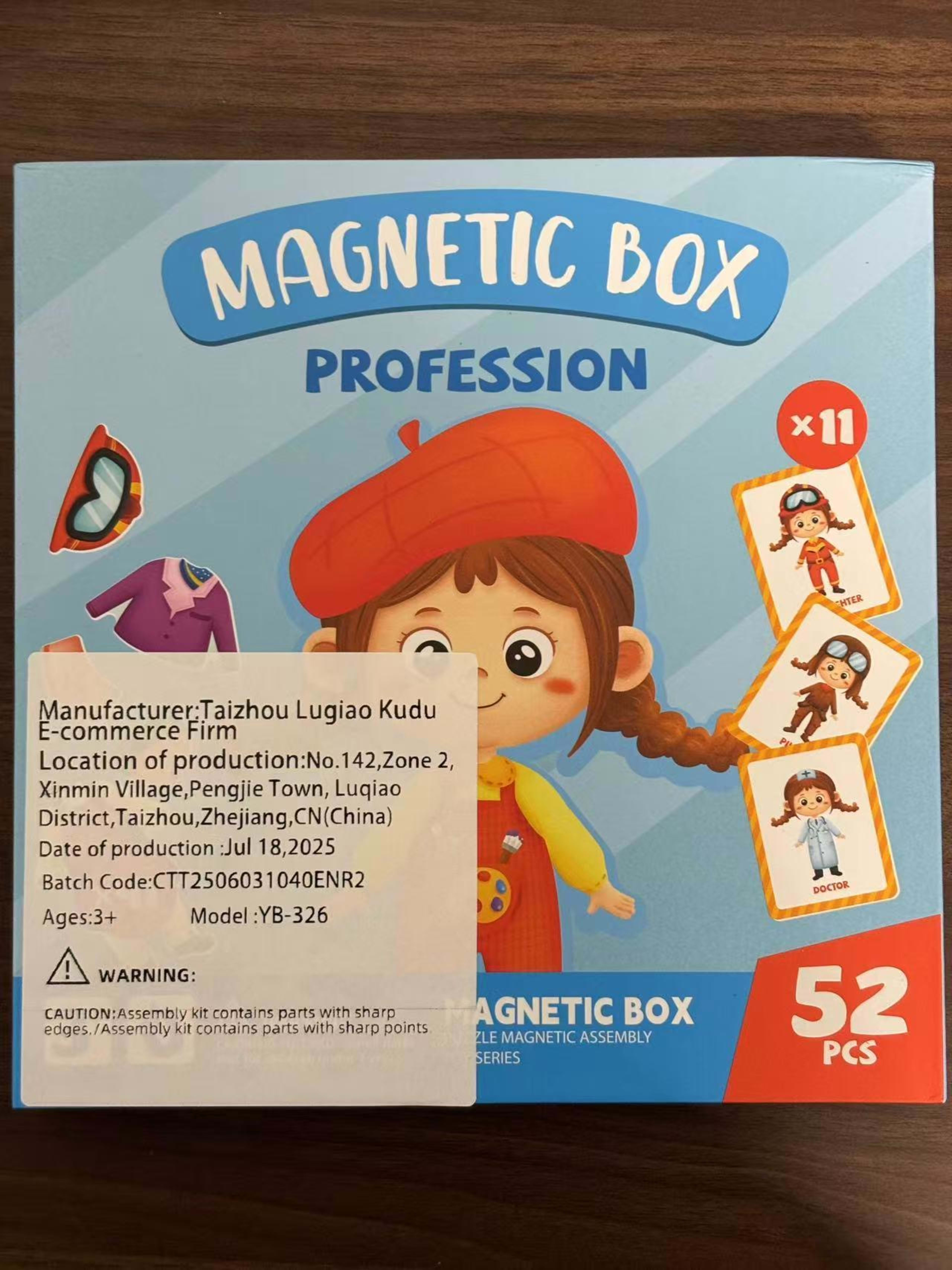 Blue Princess Dress-Up Puzzle Toy  Portable Magnetic Case With 11 Cards & 41 Puzzle Pieces Creative Role-Play Toy For Ki 4