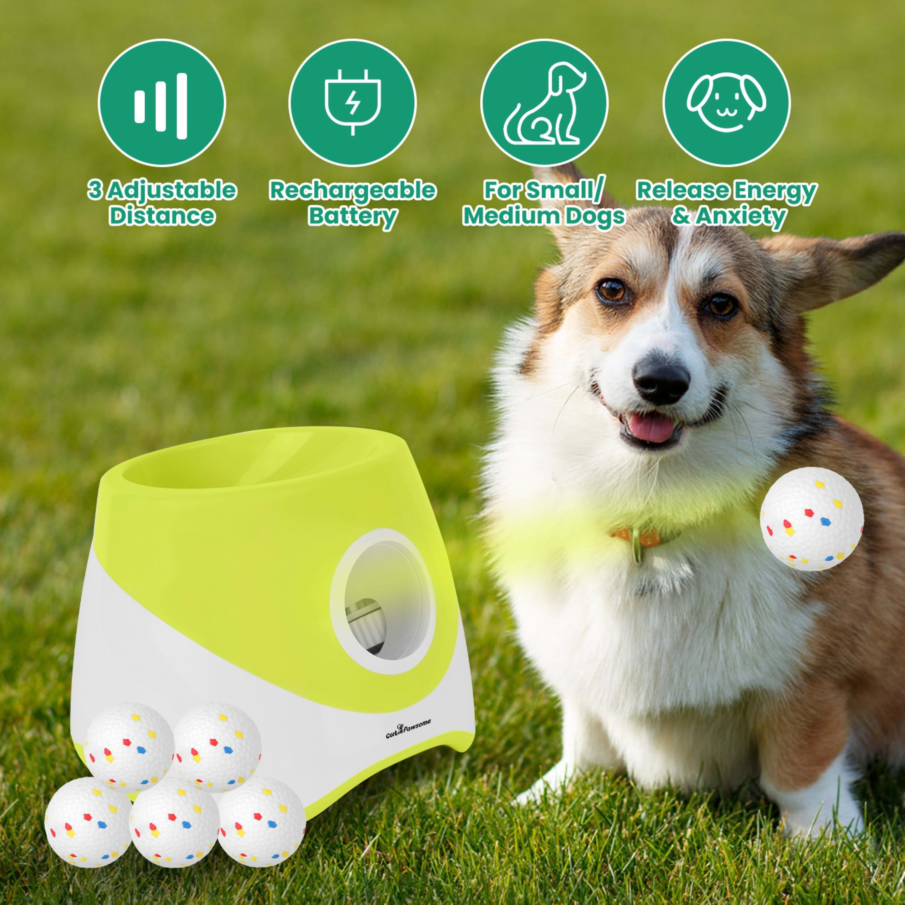 Automatic Dog Ball Launcher Rechargeable Interactive Pet Ball Thrower For Small Medium Dogs Interactive Dog Fetch Toy Wi 1