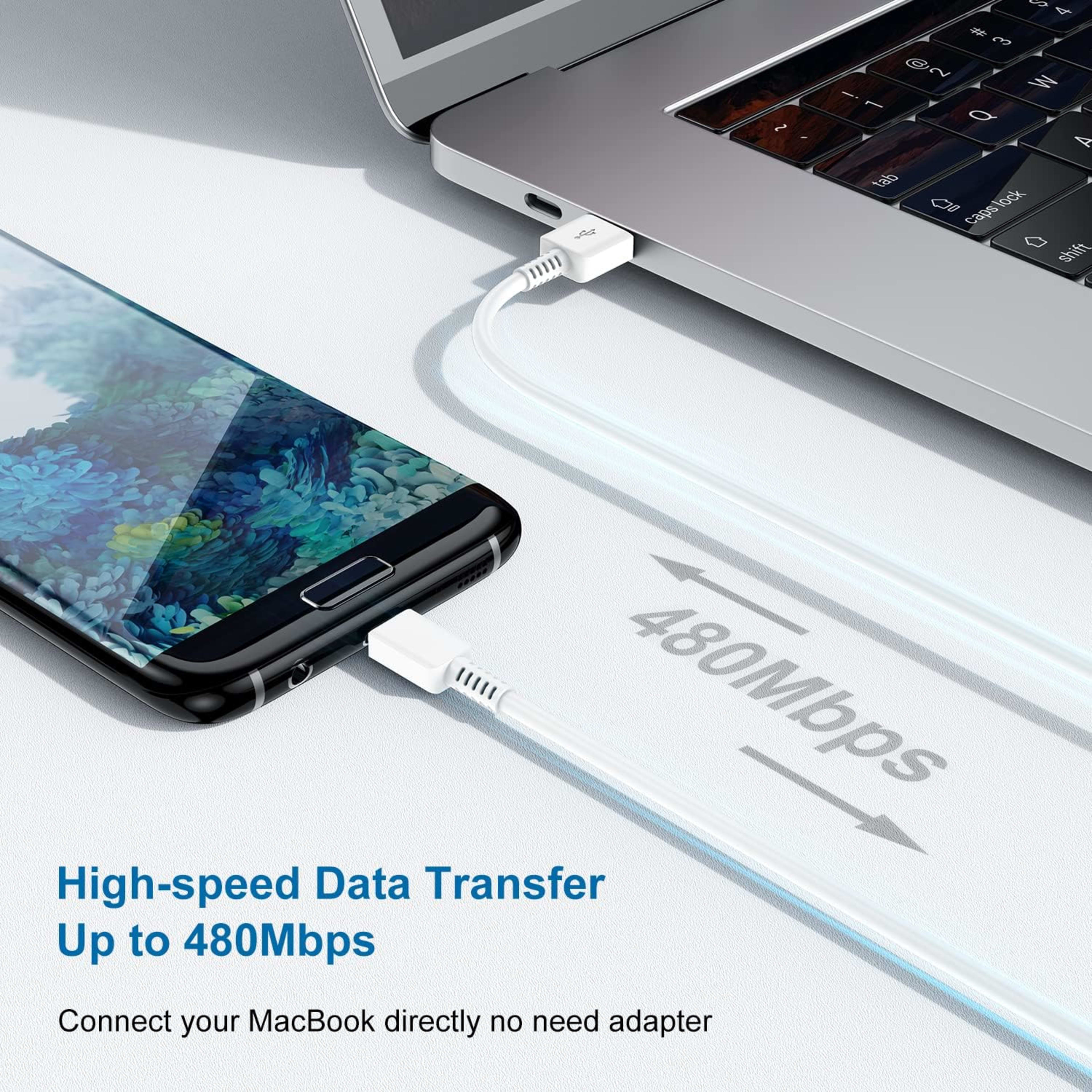 Type C Charger Fast Charging, 2 Pack USB C Android Phone Wall Charger Block And 6ft Charge Cable Cord, For Androids Gala 6