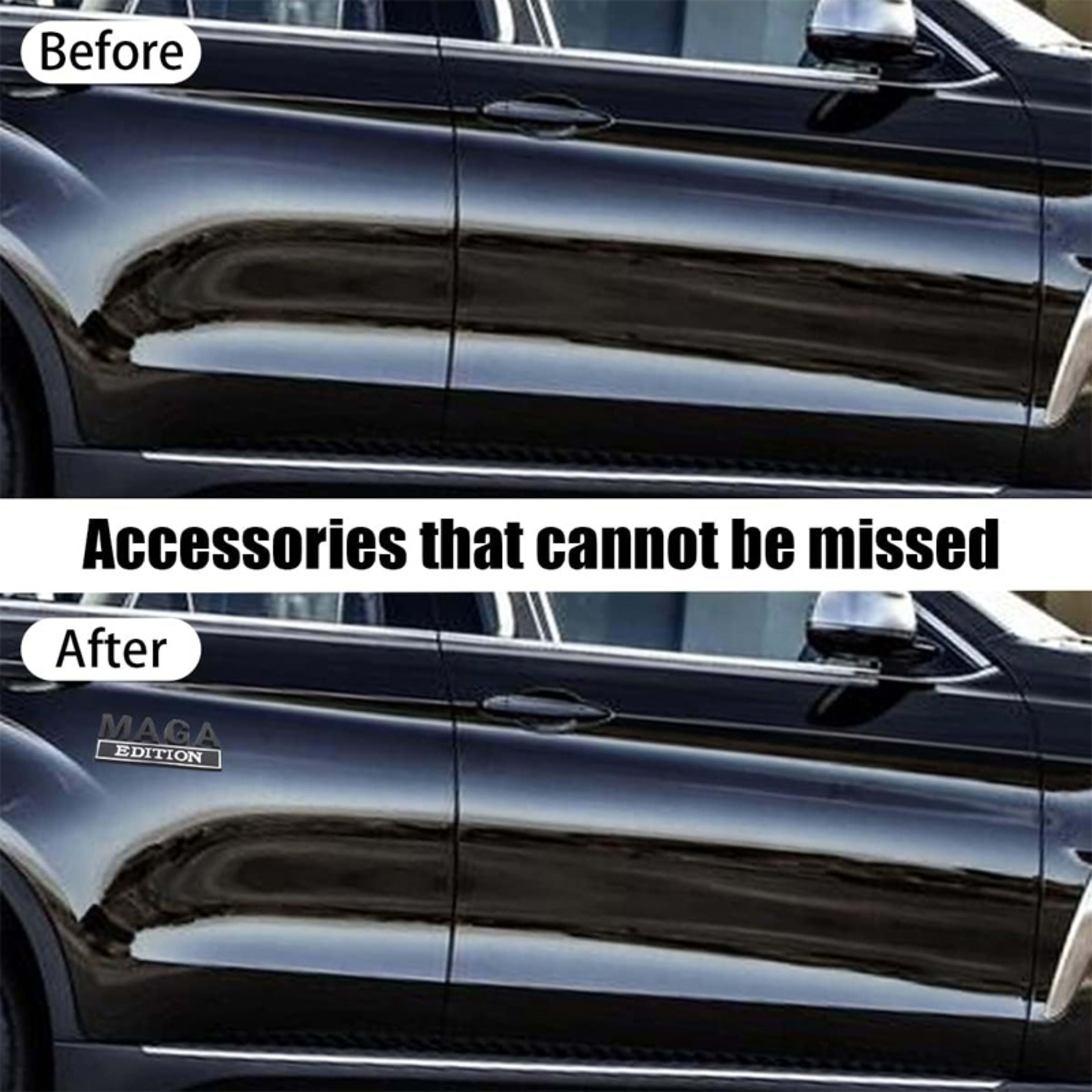 4pcs MAGA Edition Car  Metal Badge Sticker Truck Replacement, Suitable For General Motors SUV,Motorcycle, Bicycle Chrome 2
