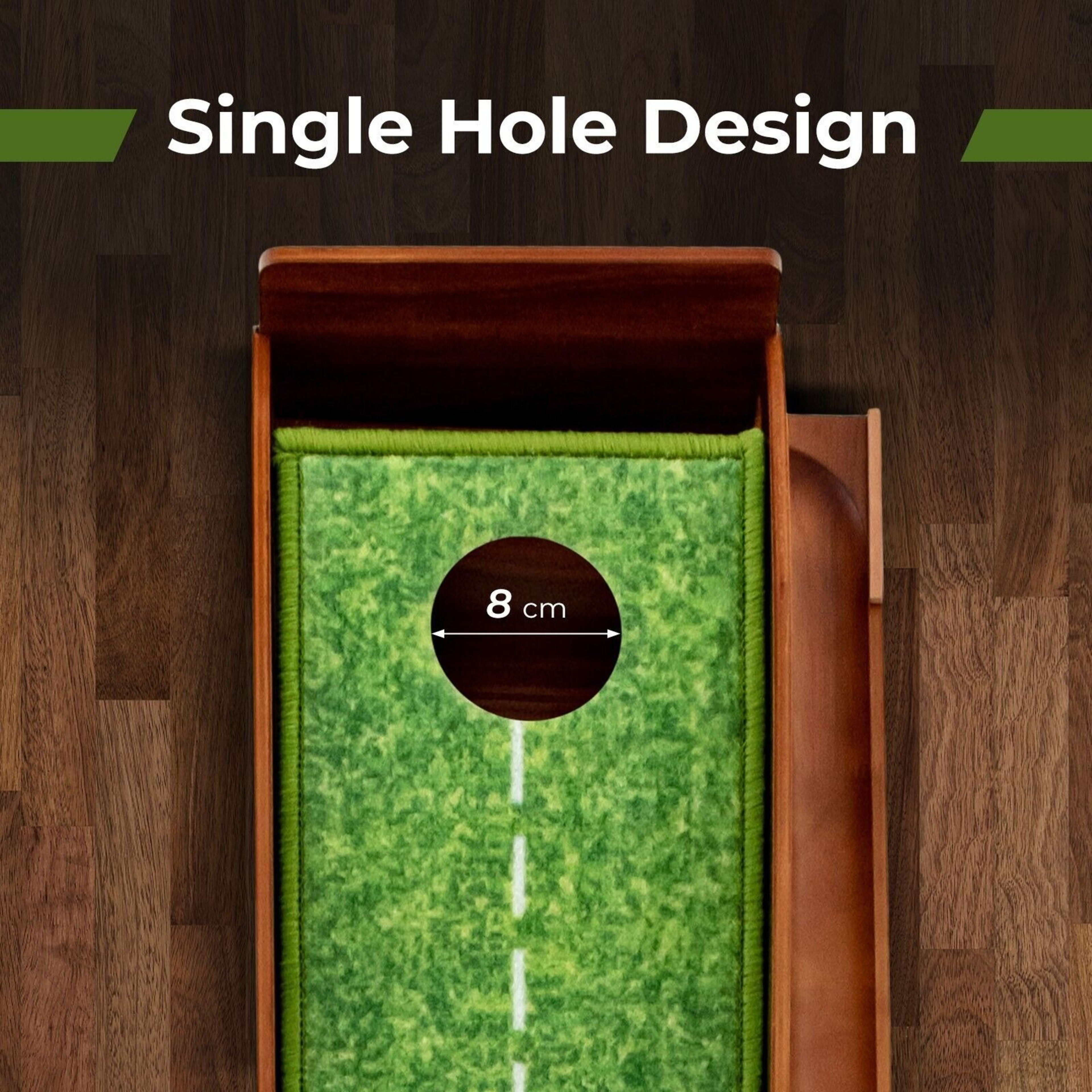 Golf Putting Mat Putting Green Practice Training Aid Auto Ball Return One Hole 5