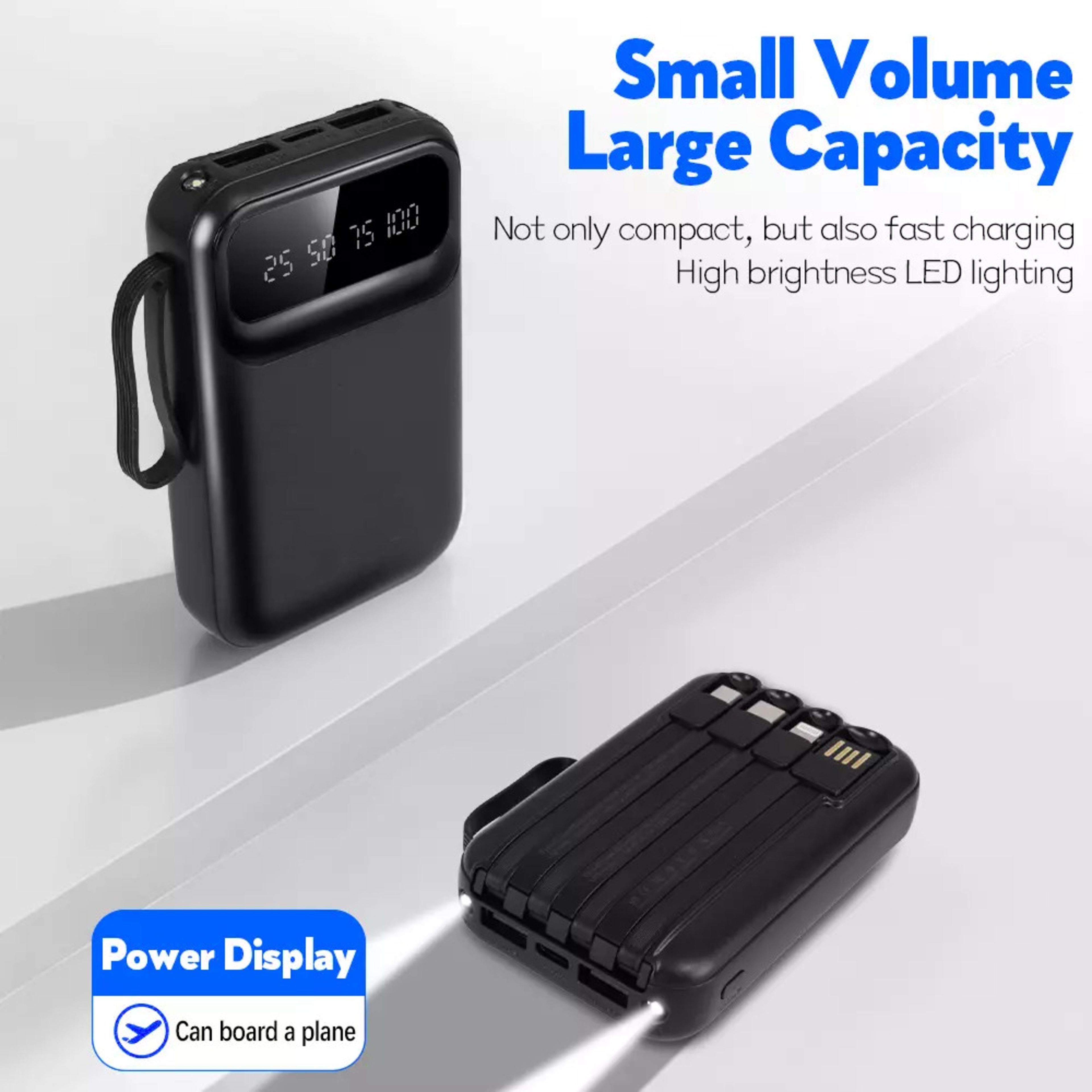 3o000mAh Power Bank, Fast USB Charger, External Battery For Mobile Phones DE 7