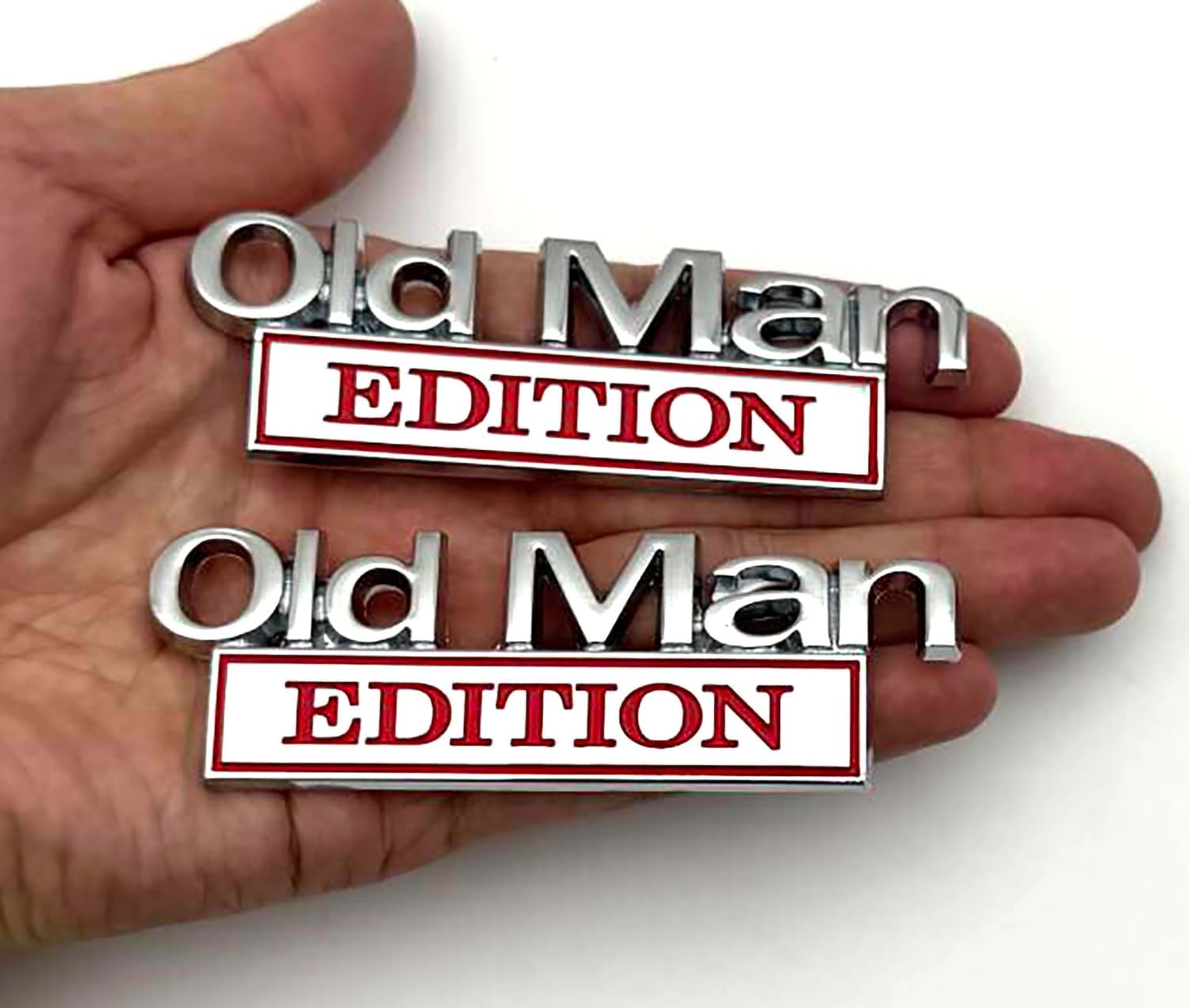 2pack Old Man Edition Emblems, Seabee Emblem 3D Badge Decal Car Truck SUV,Refrigerator Sticker,Window Display Stickers,B 12