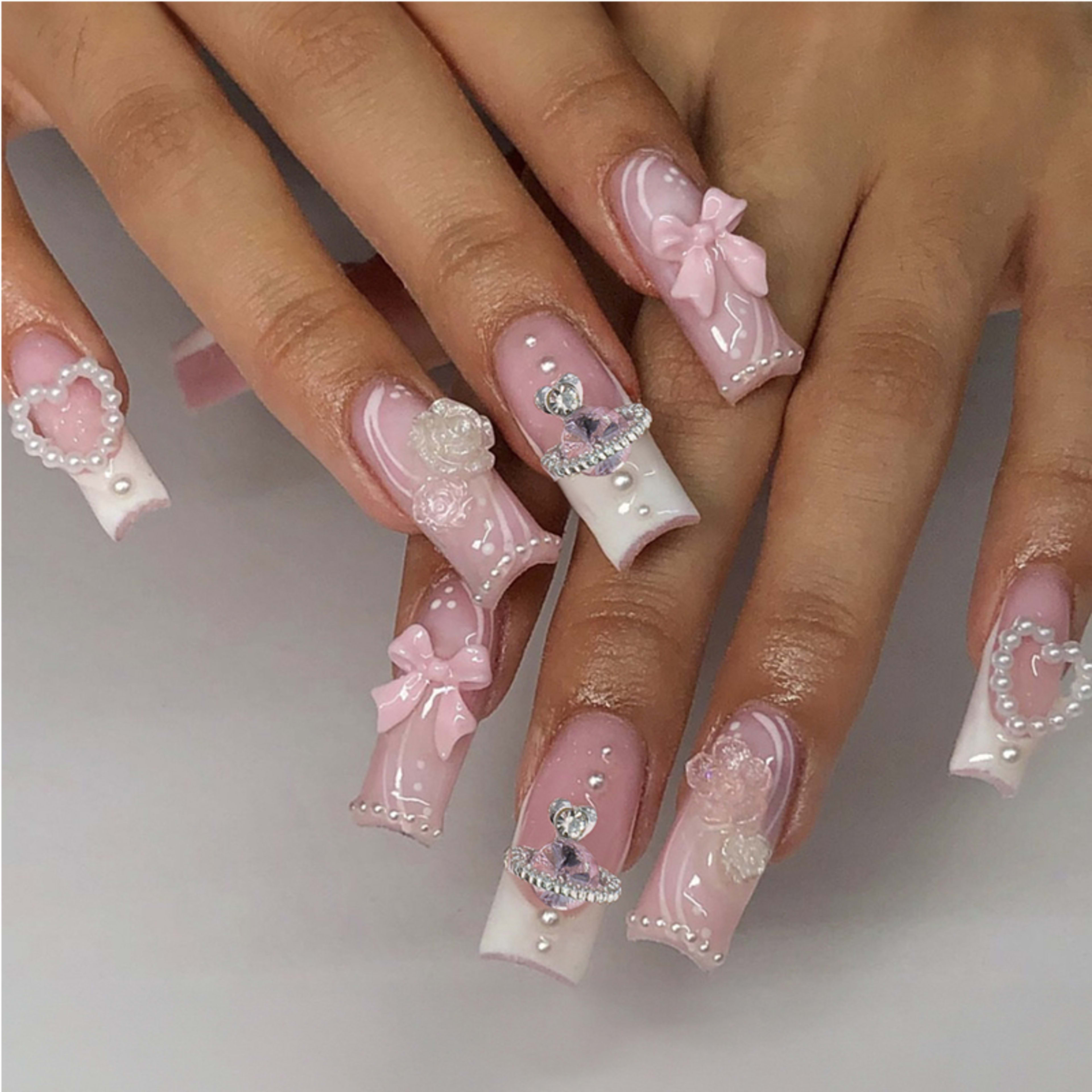 24 PCS Planet Pearl Flower Nail Art 9