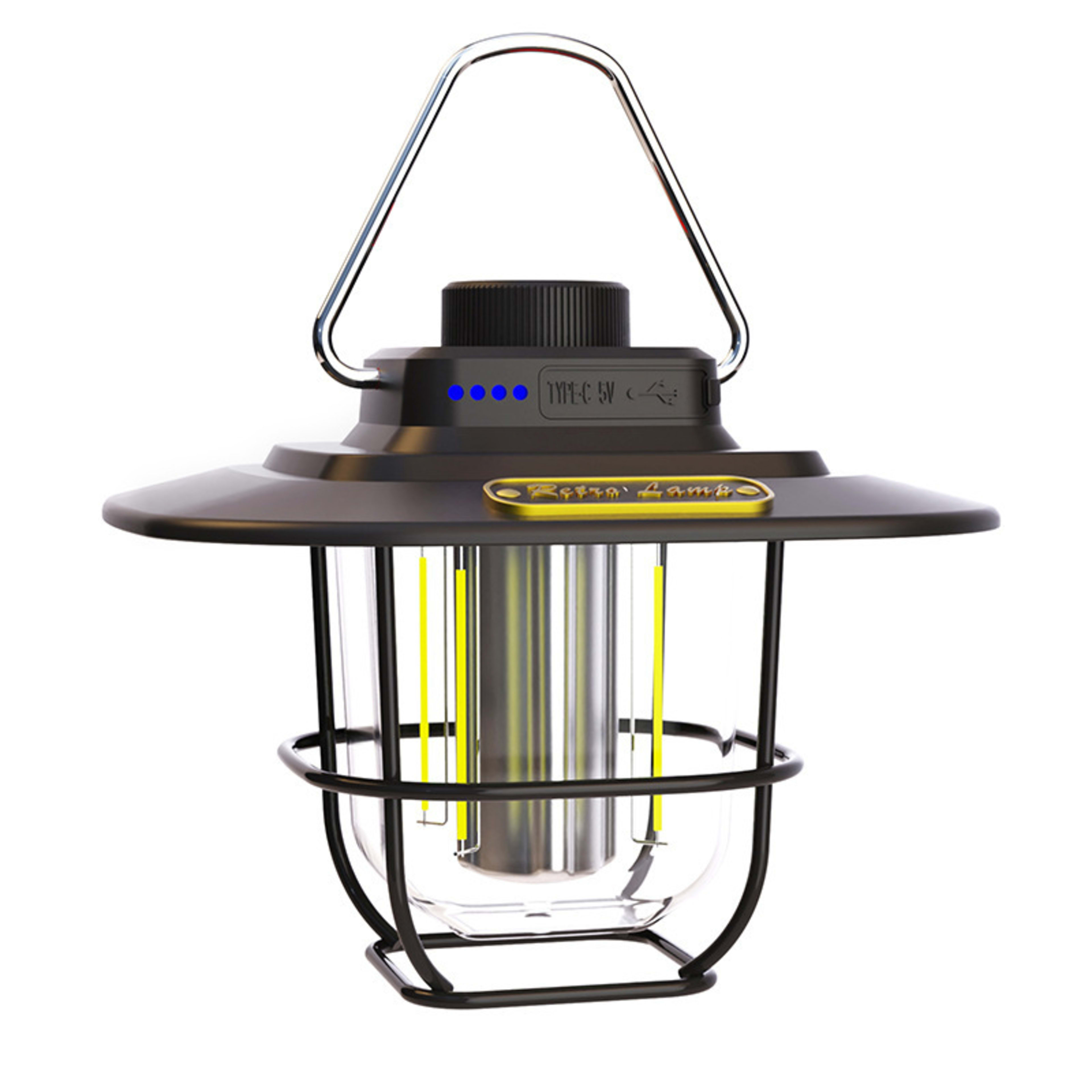 Vintage Outdoor Camping Lantern, Portable Kerosene Lamp Style Light, Smart Rechargeable Handheld Lamp, LED Tent Light 4