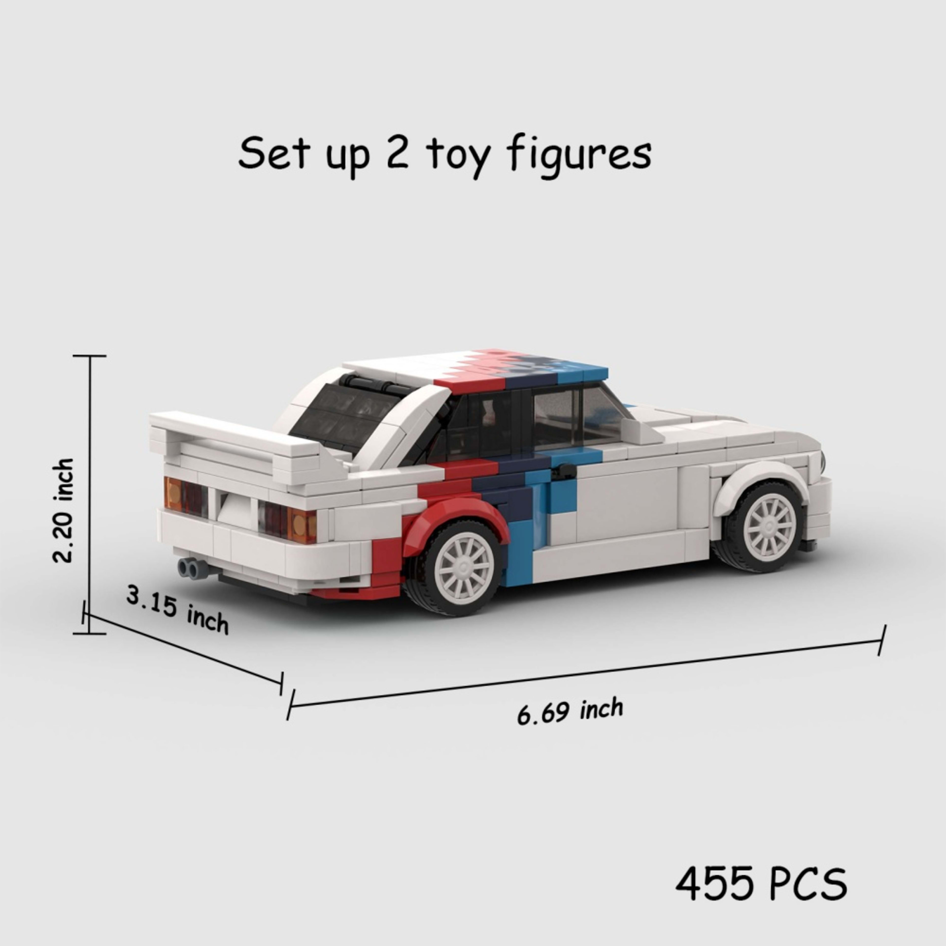 355PCS Race Car Building Blocks, White Sports Car With M Motorsport Colors, STEM Toy For Kids And Adults , Collectible C 4