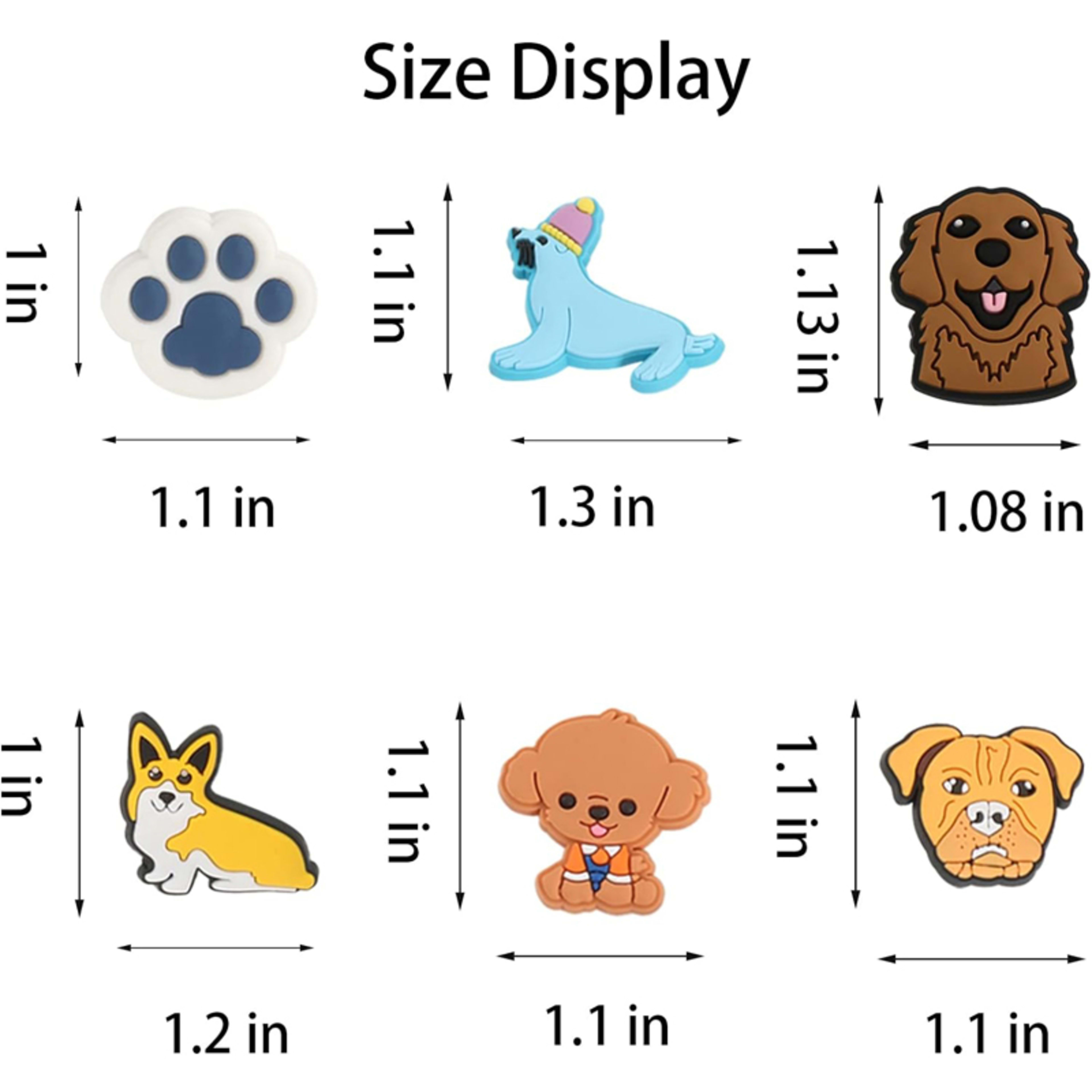 25pcs New Cartoon Animal Dog Series Hole Shoes, Flower Shoes, Buckle Accessories, Cute Garden Shoes Decoration 5