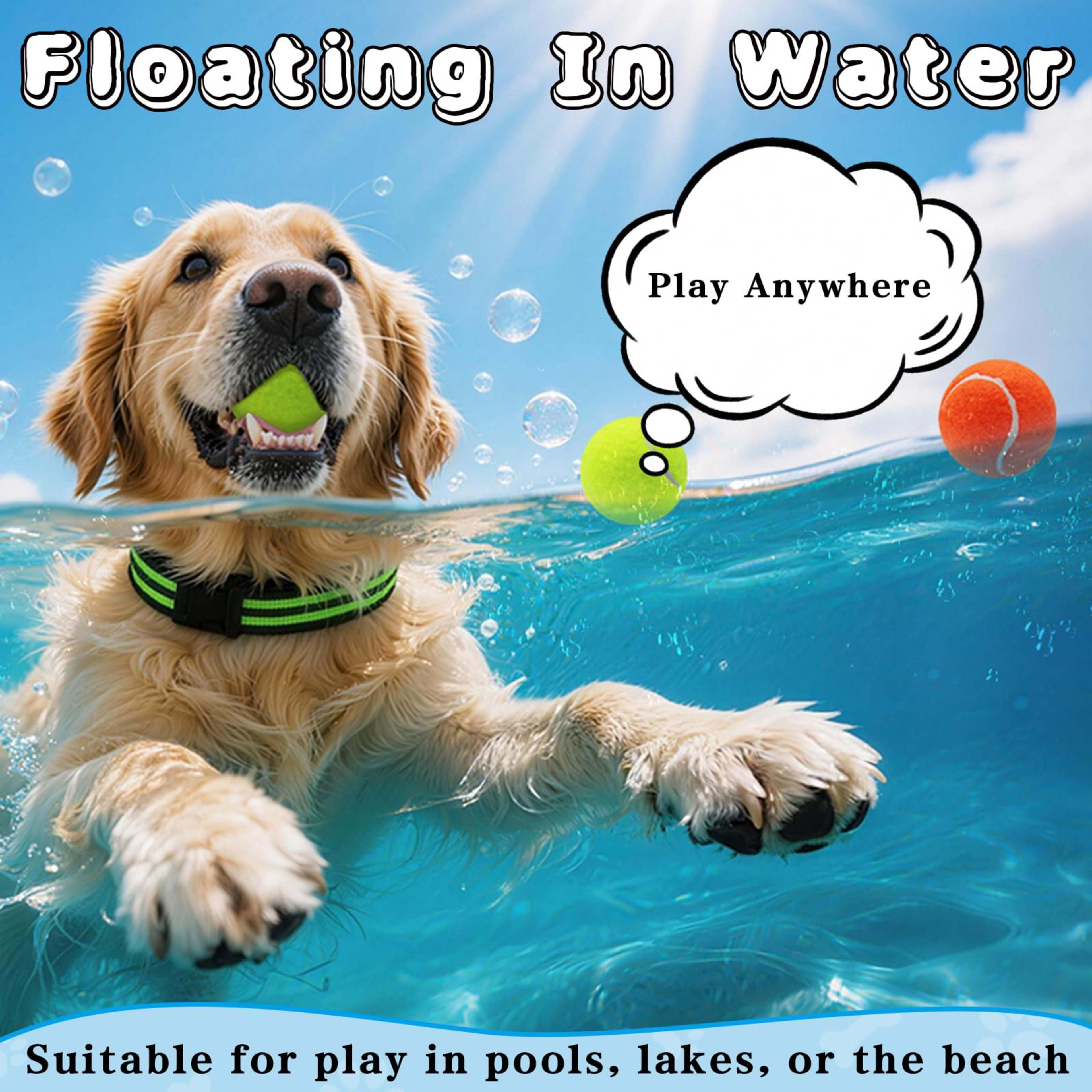 Dog Balls, Tennis Balls For Dogs,Colorful Easy Catching Pet Playing Ball 6