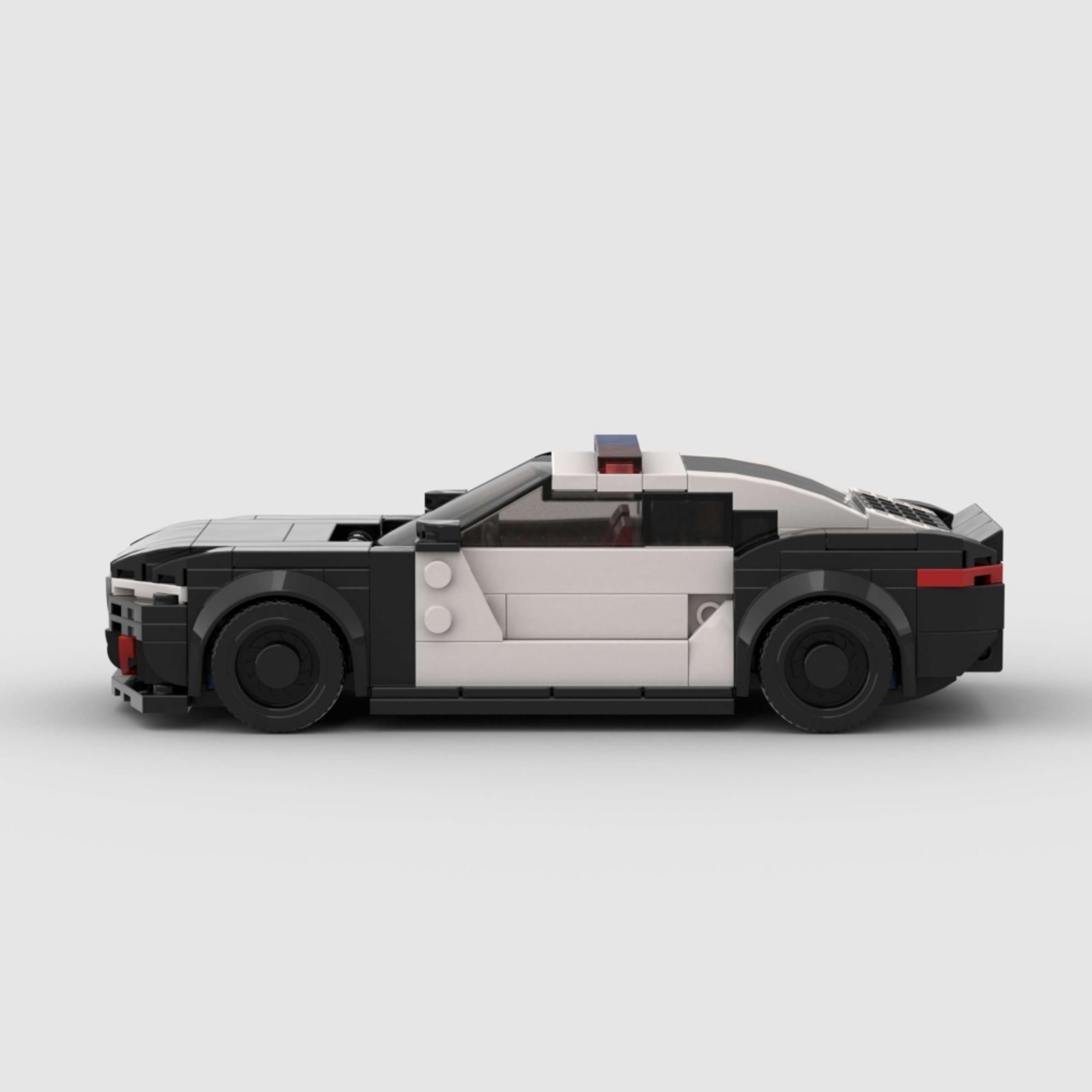 318PCS Police Sports Car Building Blocks, Black & White Cop Vehicle Toy With Light Bar Kit For Kids And Adults,Collectib 2