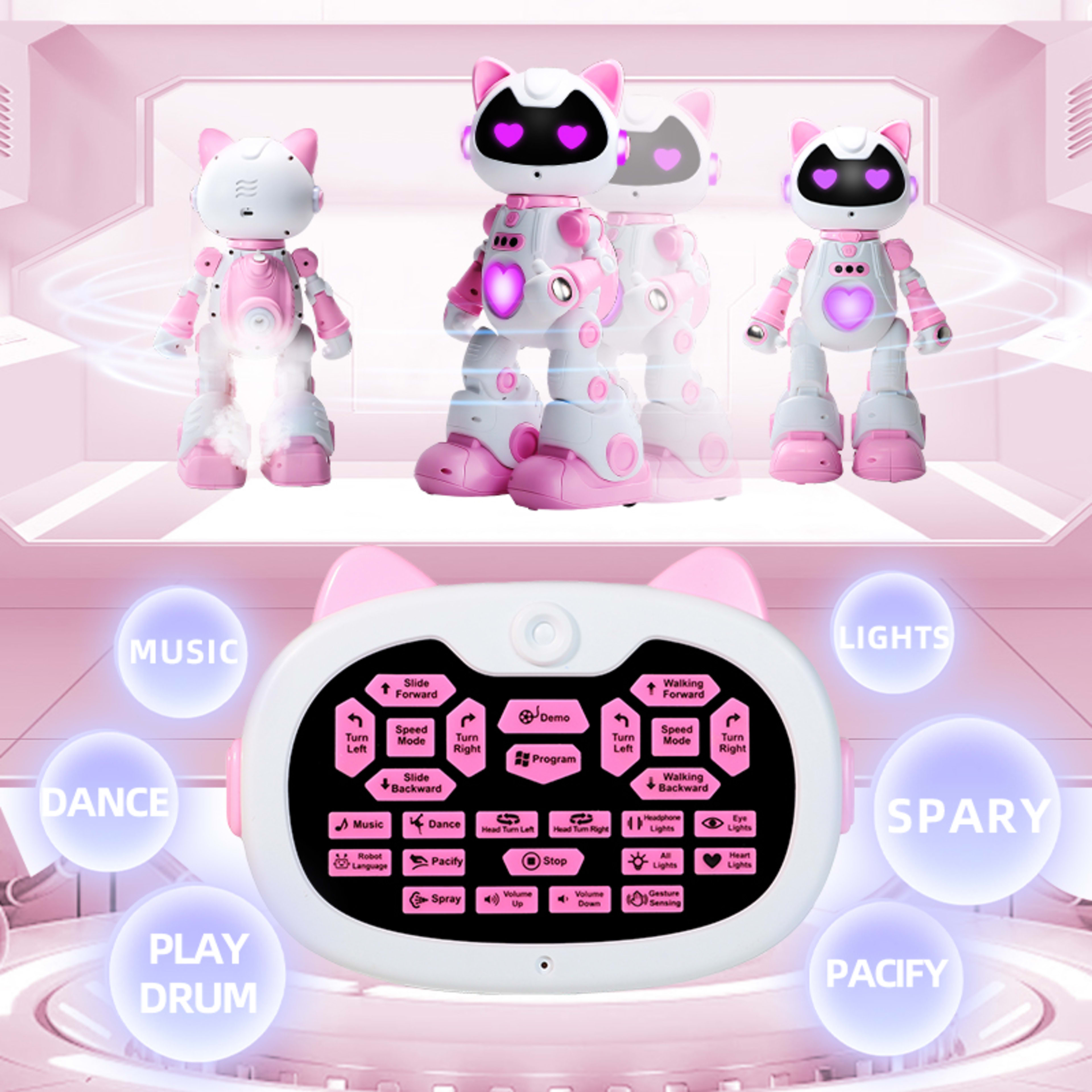 Intelligent Programming Gesture Induction Robot Spray Cool Breathing Lamp Children's Toys 9
