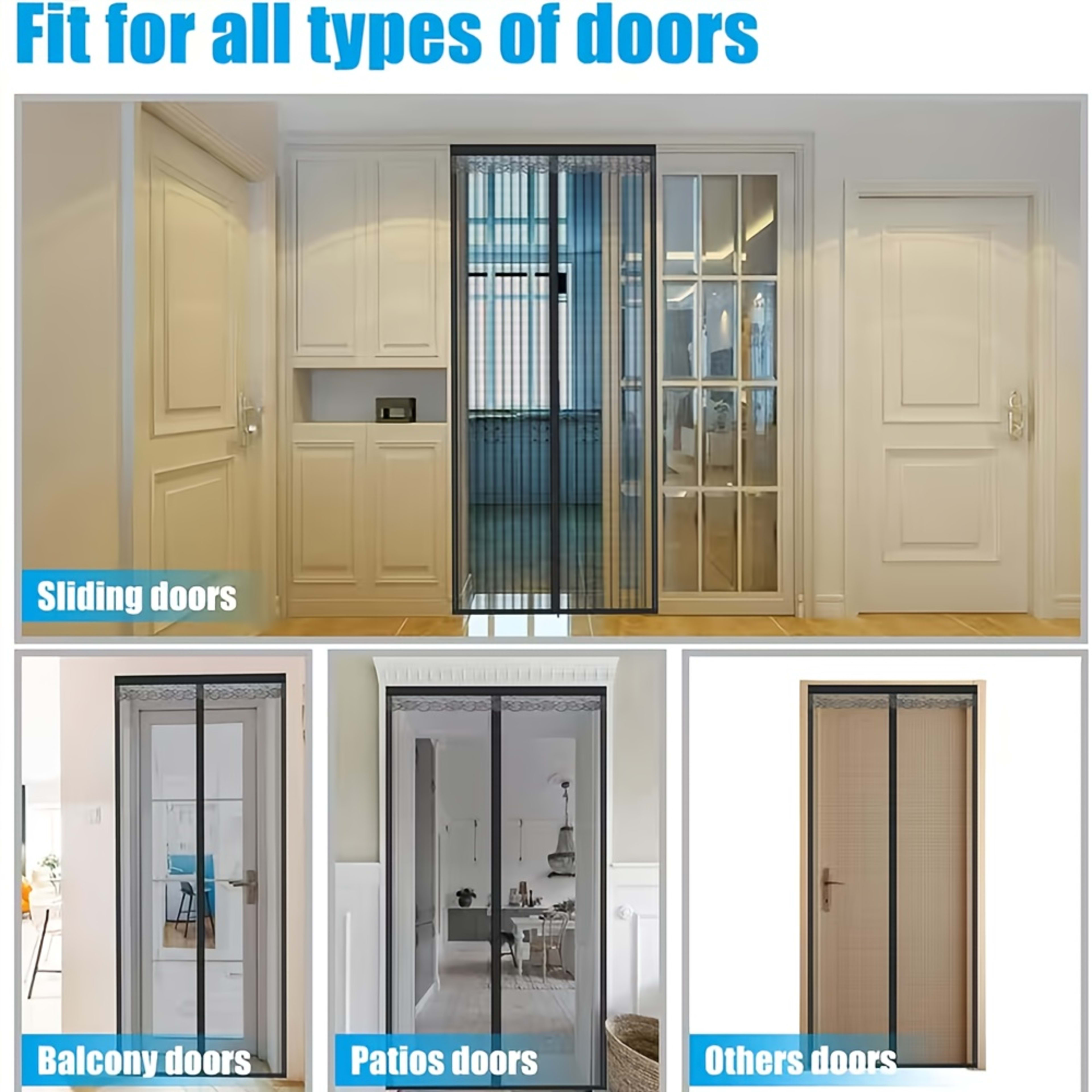 1pc Magnetic Screen Door, Mosquito And Fly Proof Door Curtain, Easy To Install, Top Lace Design & Storage, Pet Friendly, 10