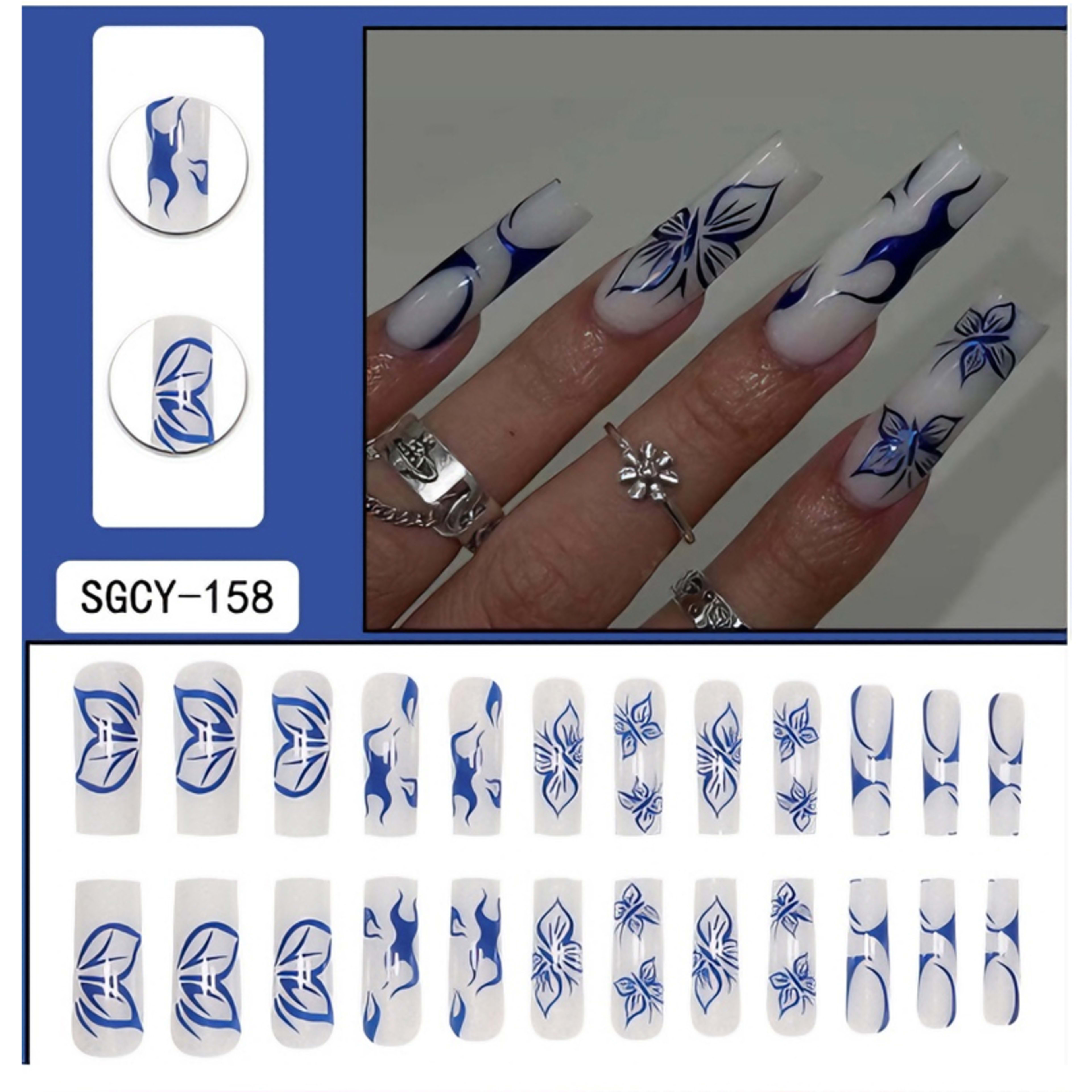 24 PCS Blue Butterfly Art 6