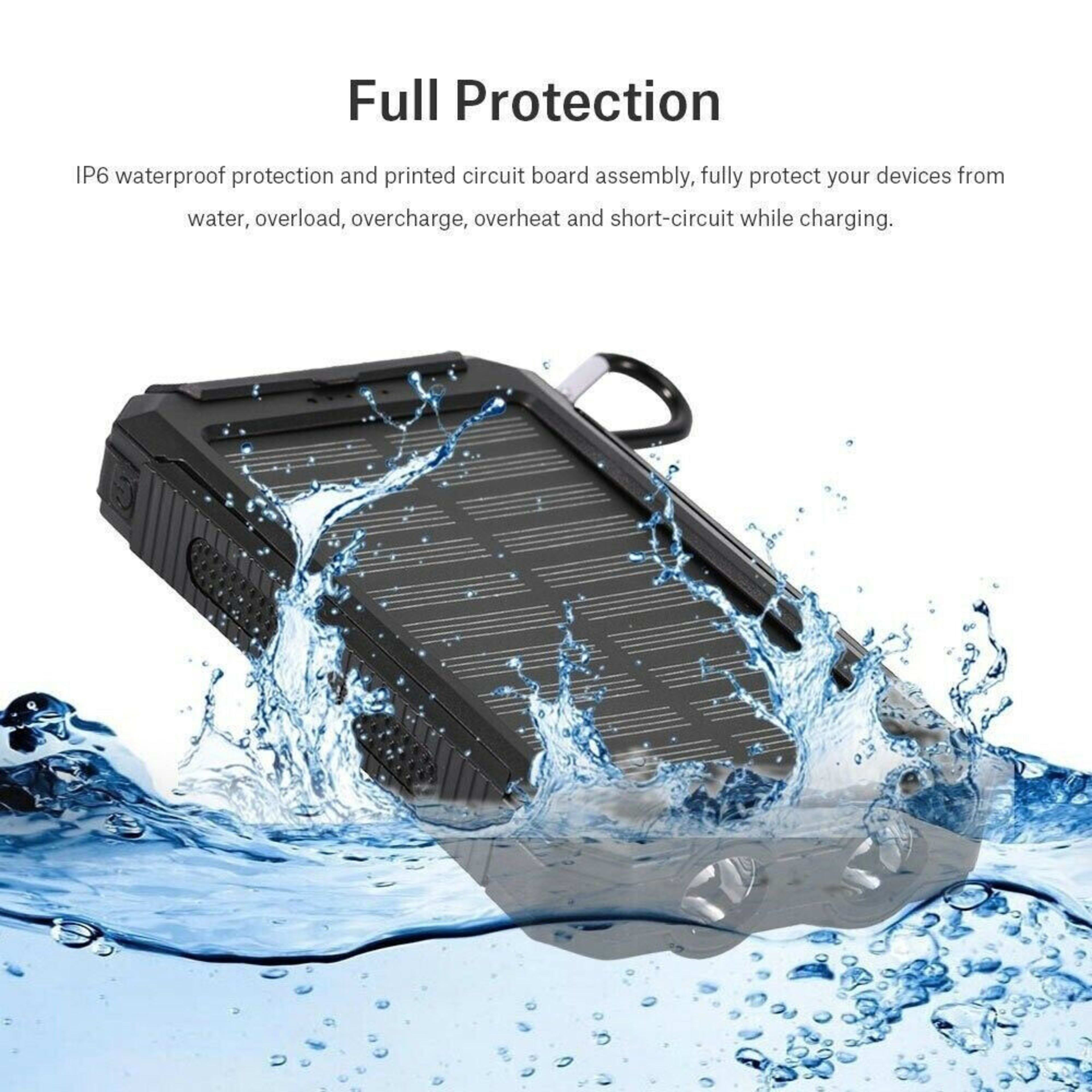 1o000 MAh Solar Power Bank, Waterproof, 2 USB Ports, LED Charger For Mobile Phones 11