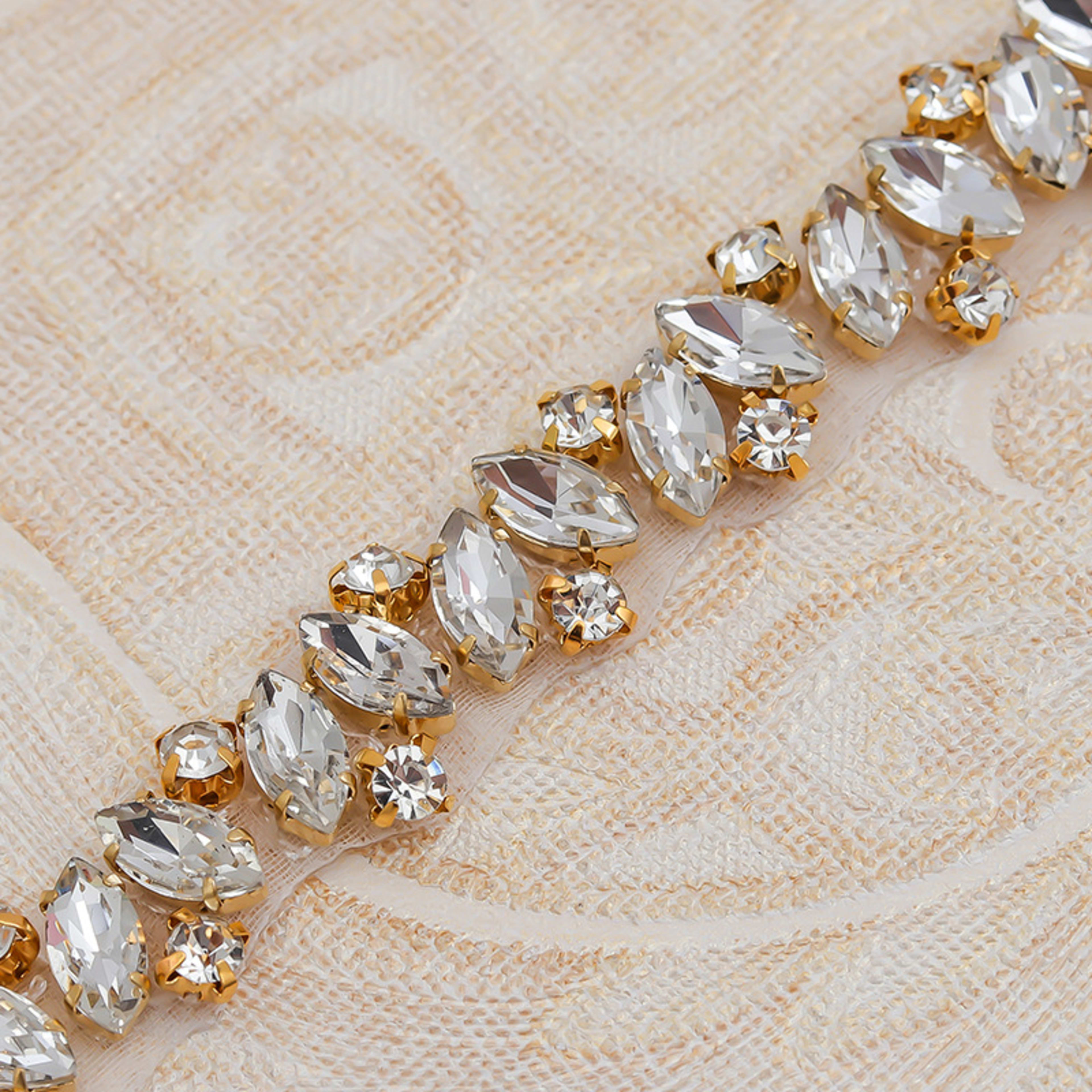 Rhinestone Applique Wedding Dress Waist Jewelry 2