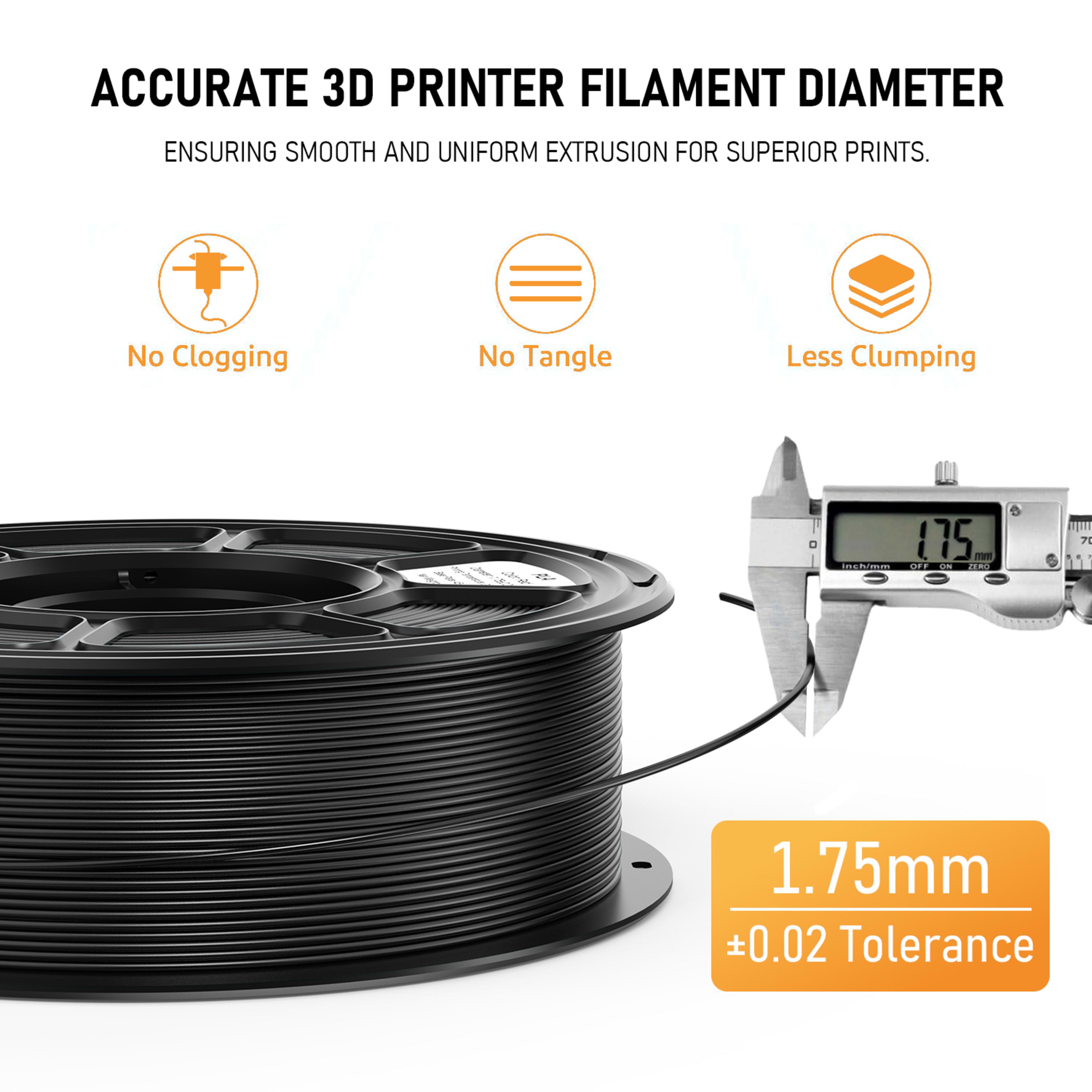 PLA 3D Printer Filament 12 Pack, 12 Colors Assorted Multicolor Filament Set, 1.75mm, 15.6kg Total Weight, Colorful Print 7
