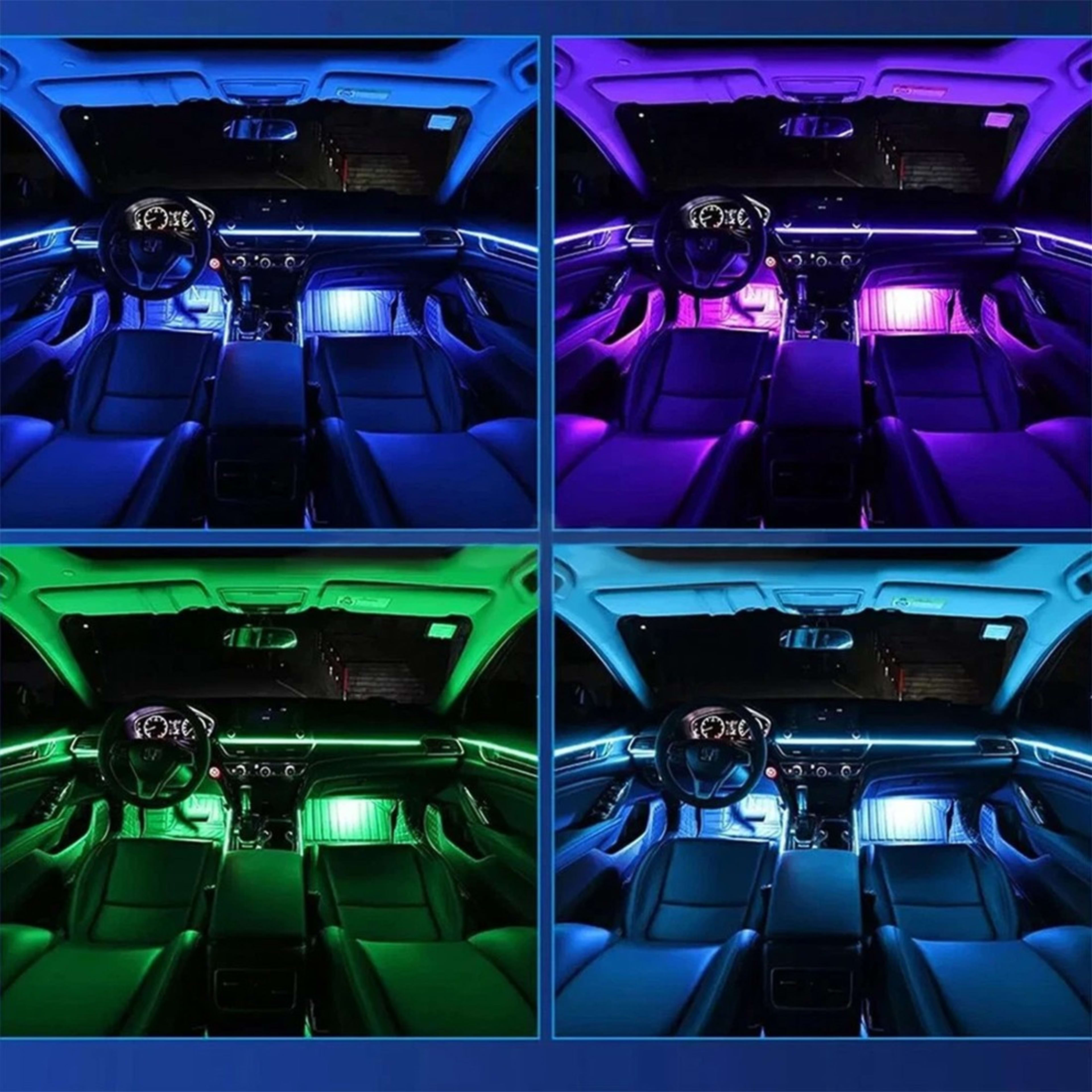 APP Control 5-In-1 RGB LED Interior Strip Light Car Ambient Atmosphere Lighting 1