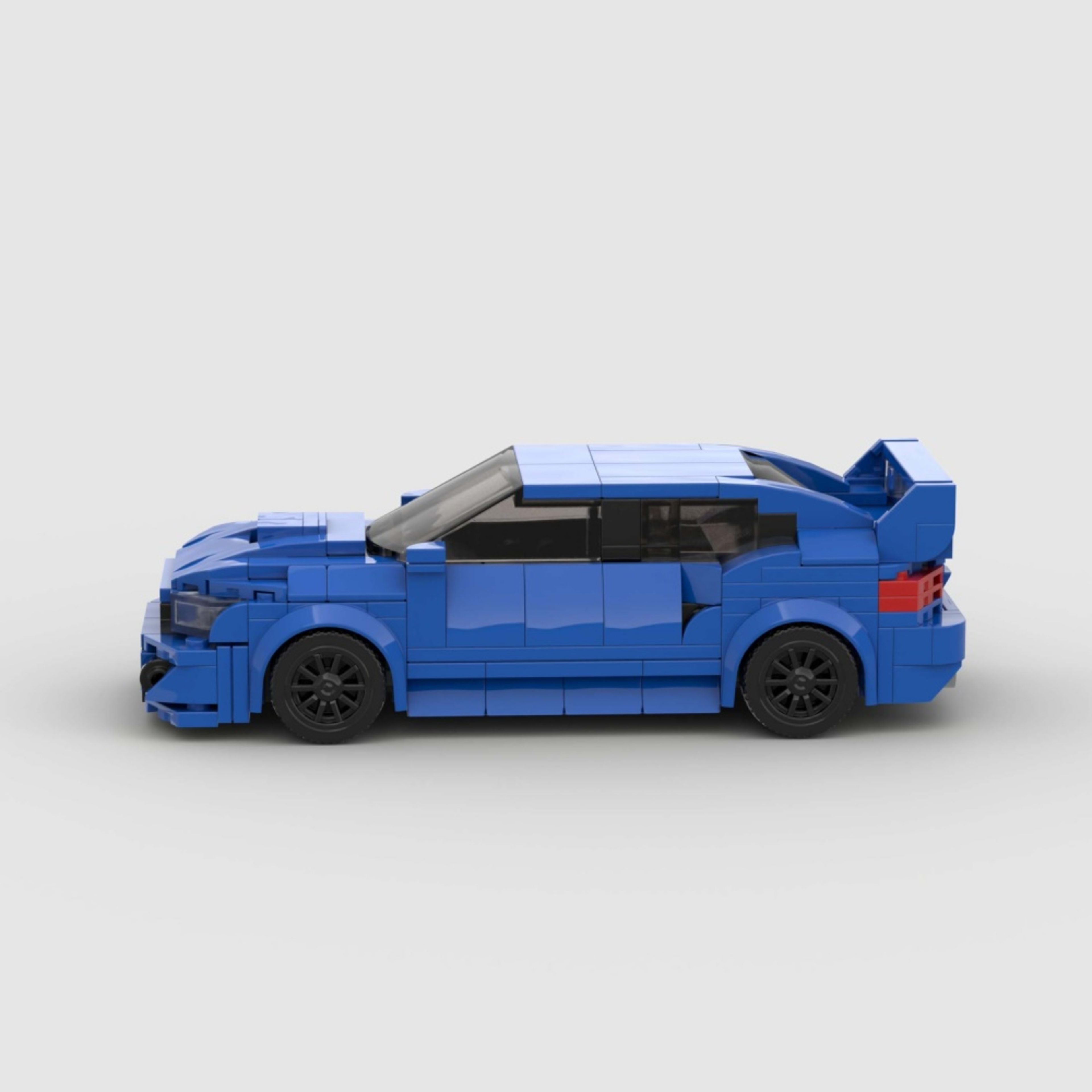 303PCS Blue JDM Rally Car Building Blocks, WRX STI Inspired Sports Sedan Toy With Rear Wing Kit For Kids 6 And Adults ,C 3