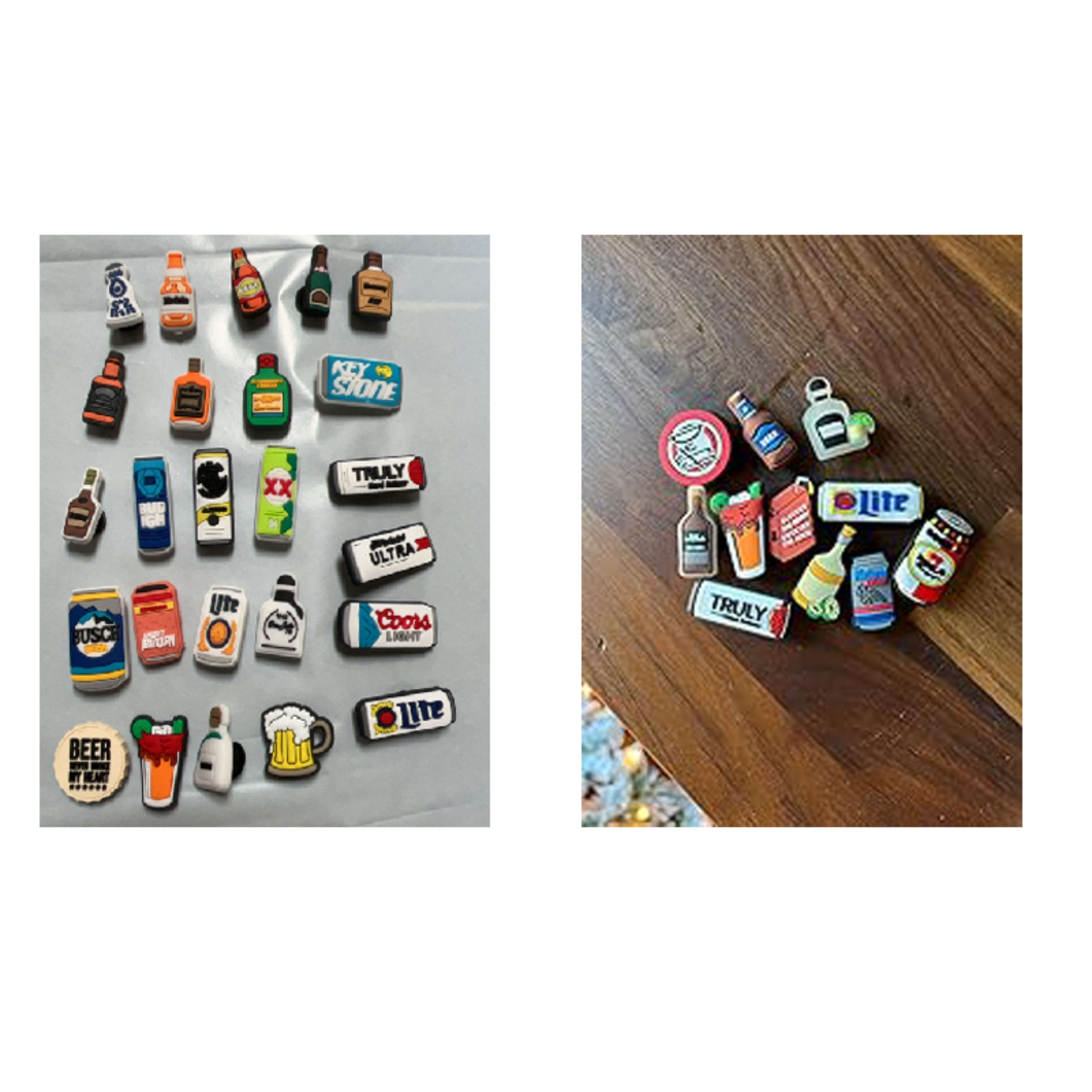 Random Lot Of 25 Pcs PVC Shoe Charms Different Food Candy And Drink Bottle Shoe Decoration 5