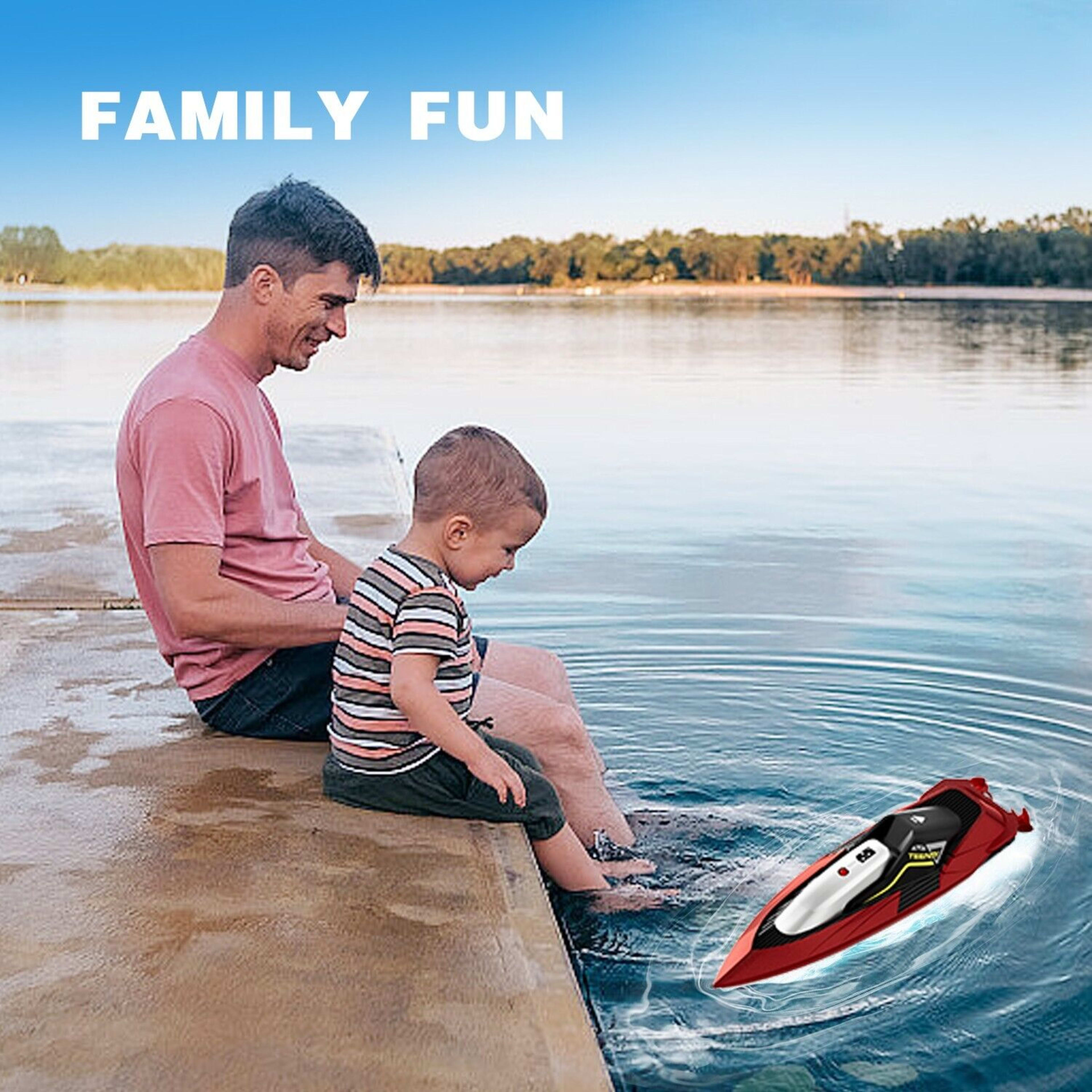 4DRC S5 Fast RC Boat For Pools And Lakes, 2.4 GHz 20- MPH Racing Boats For Kids 3