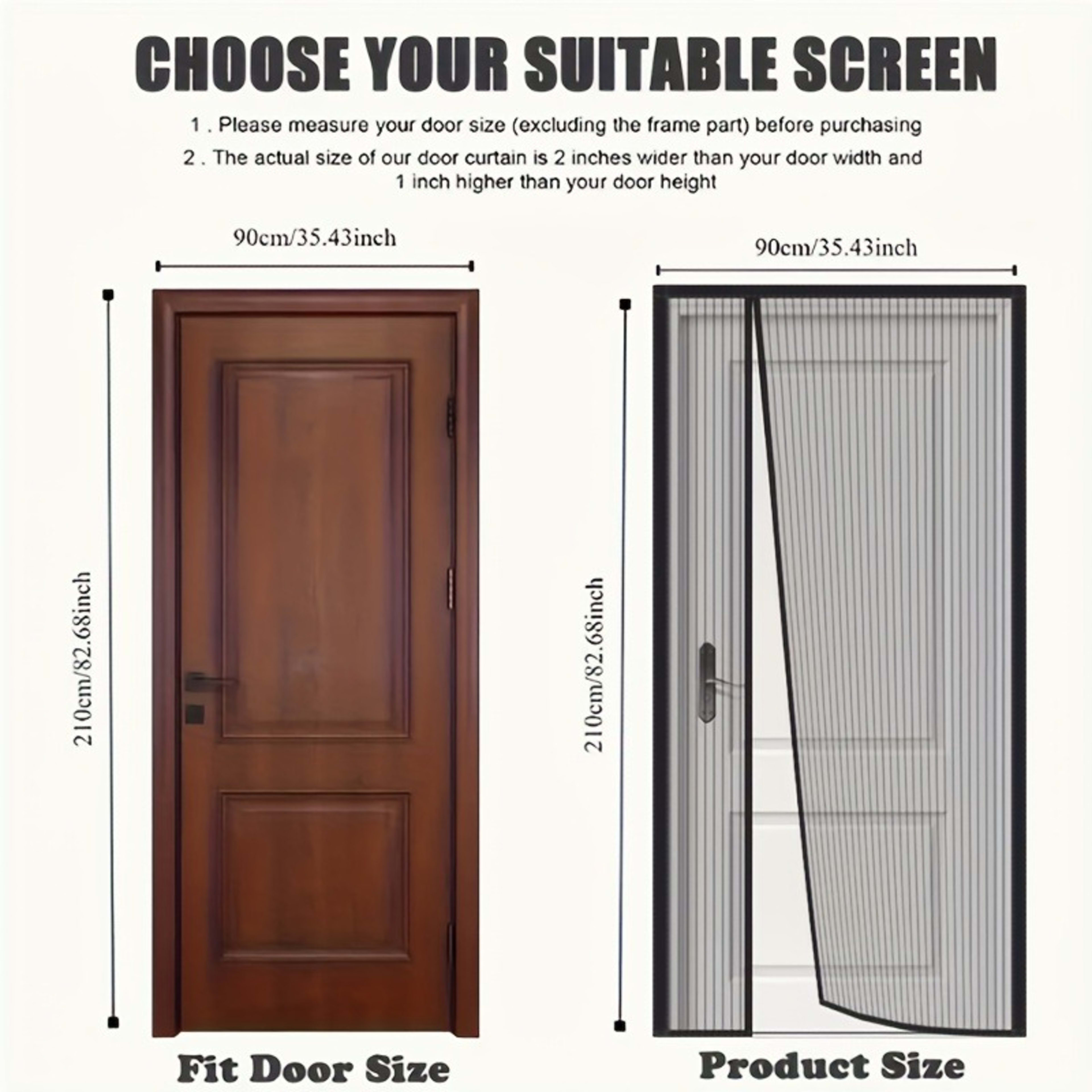1pc Side-opening Magnetic Screen Door, Reversible Left And Right Design, With Hooks, Easy To Install, Prevents Insects F 4