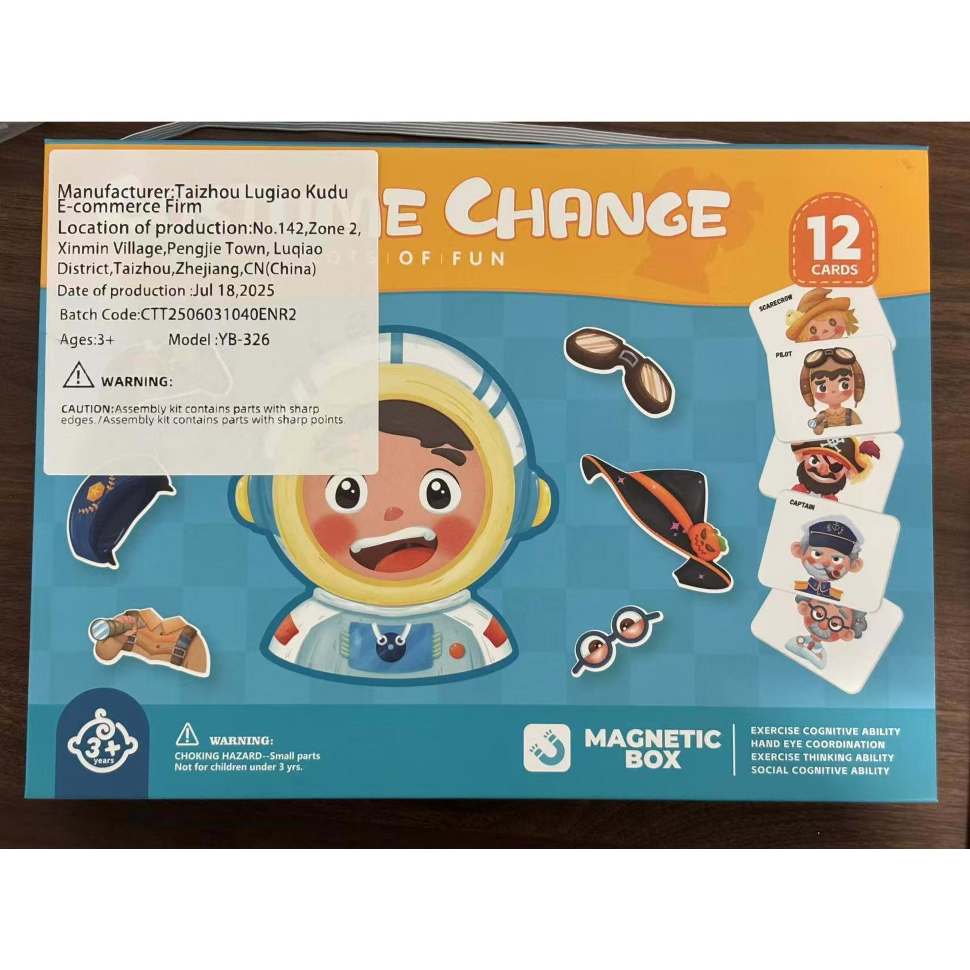 Blue Princess Dress-Up Puzzle Toy  Portable Magnetic Case With 11 Cards & 41 Puzzle Pieces Creative Role-Play Toy For Ki 12