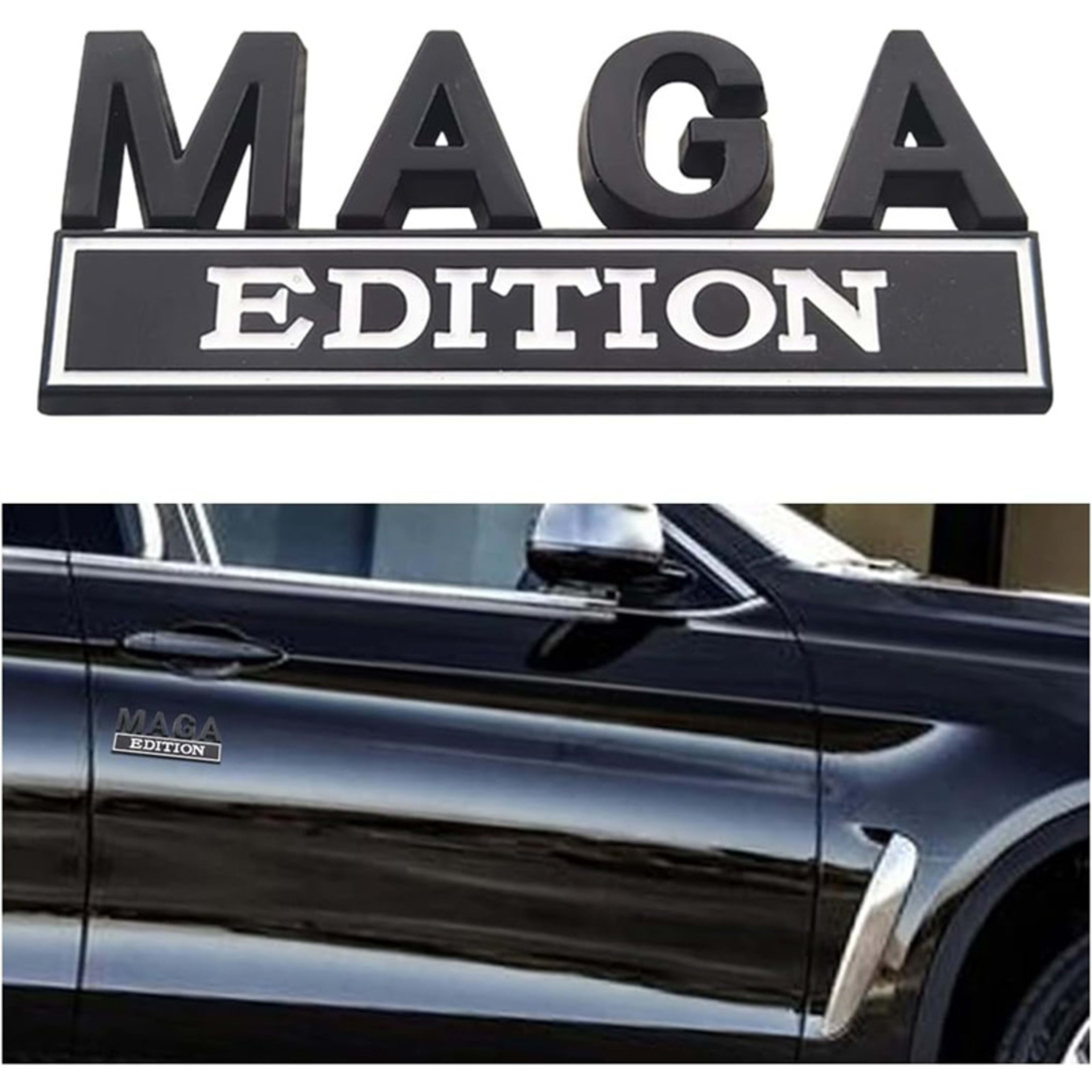 4pcs MAGA Edition Car  Metal Badge Sticker Truck Replacement, Suitable For General Motors SUV,Motorcycle, Bicycle Chrome 7