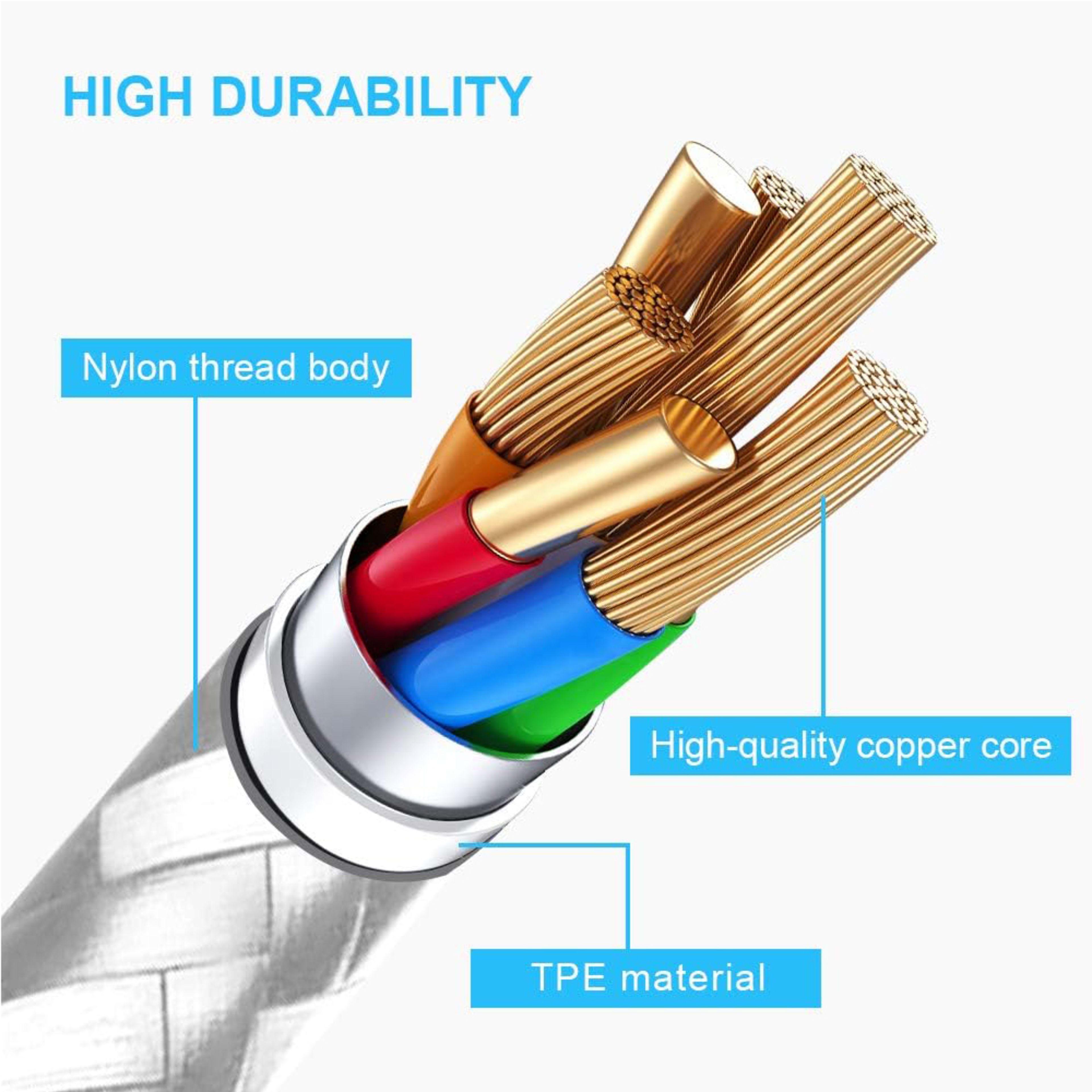 150cm 180cm USB Charging Cable A Pple MFi Certified, Nylon Braided Jacket,silver Premium Series 5