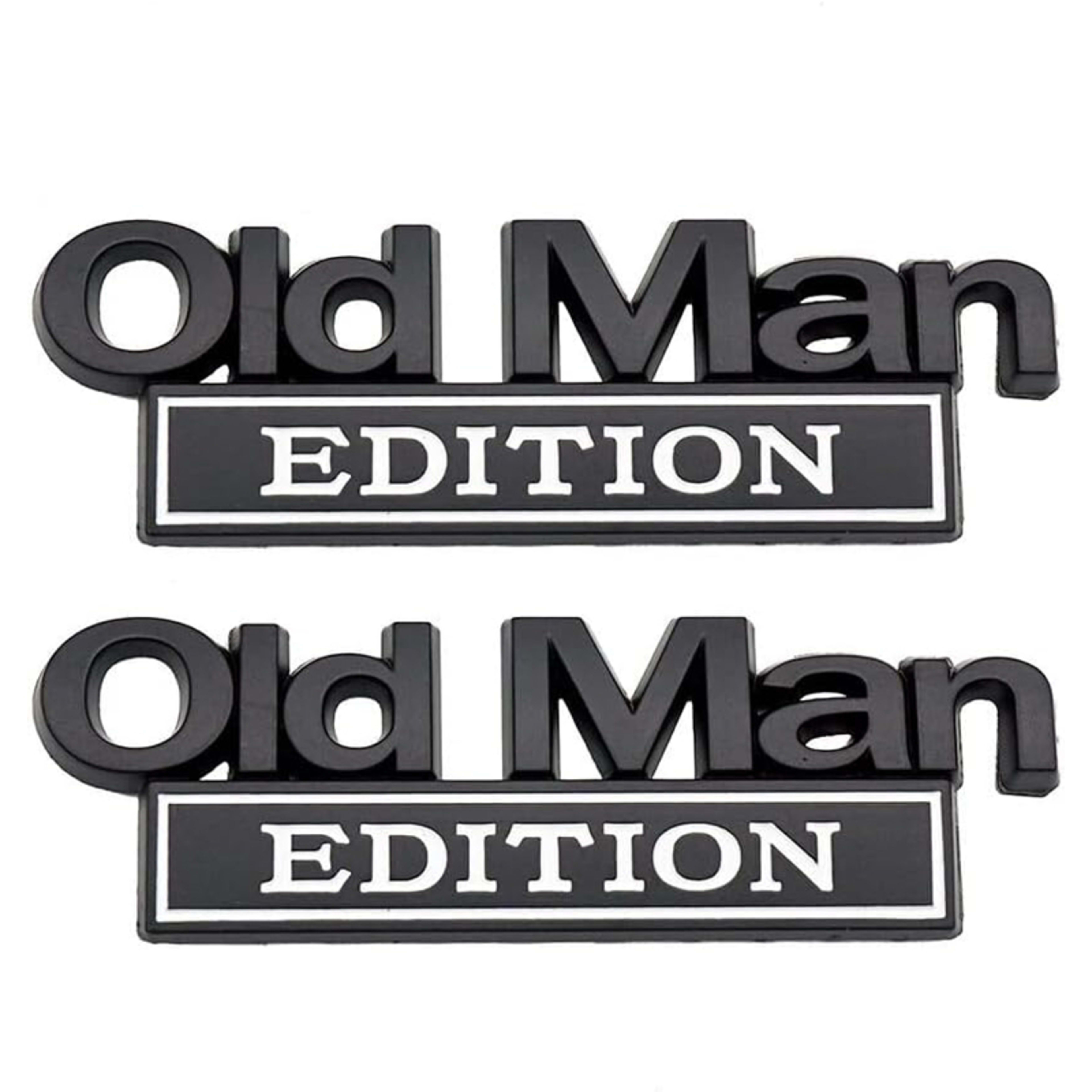 2pack Old Man Edition Emblems, Seabee Emblem 3D Badge Decal Car Truck SUV,Refrigerator Sticker,Window Display Stickers,B 8