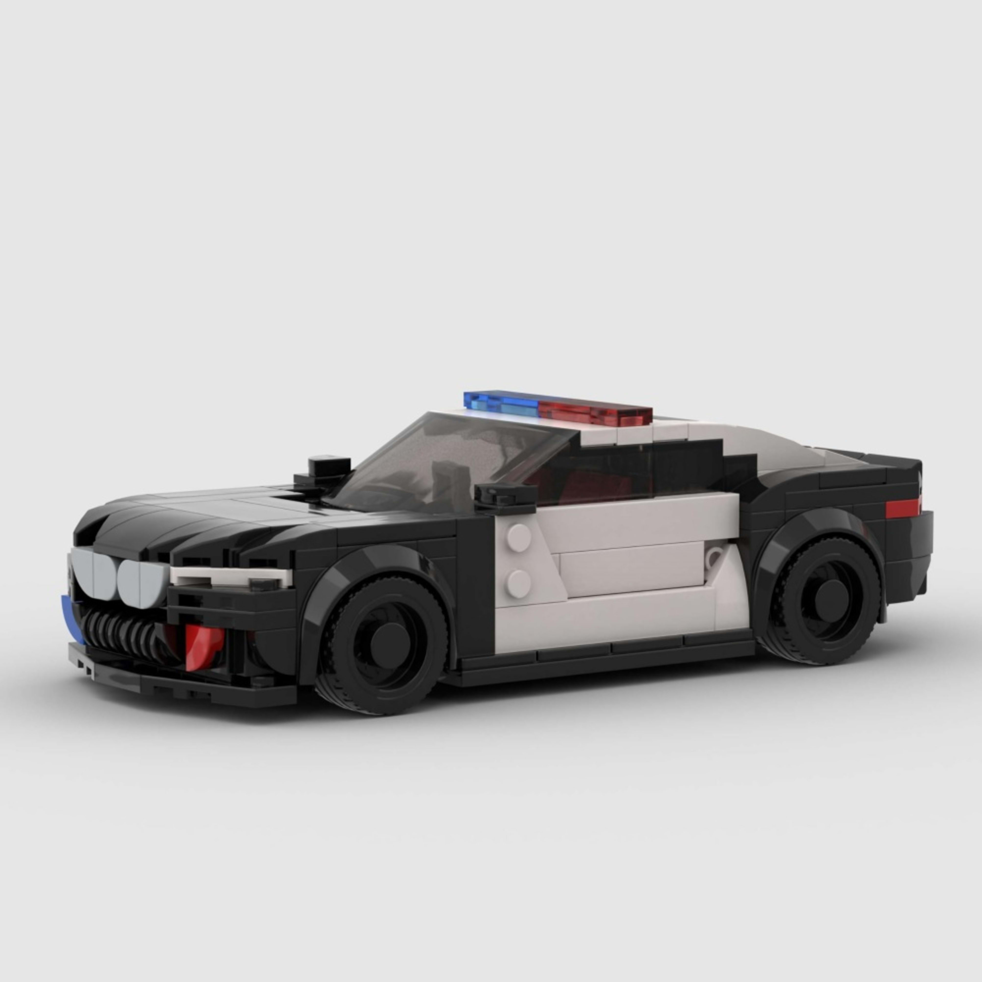 318PCS Police Sports Car Building Blocks, Black & White Cop Vehicle Toy With Light Bar Kit For Kids And Adults,Collectib 5