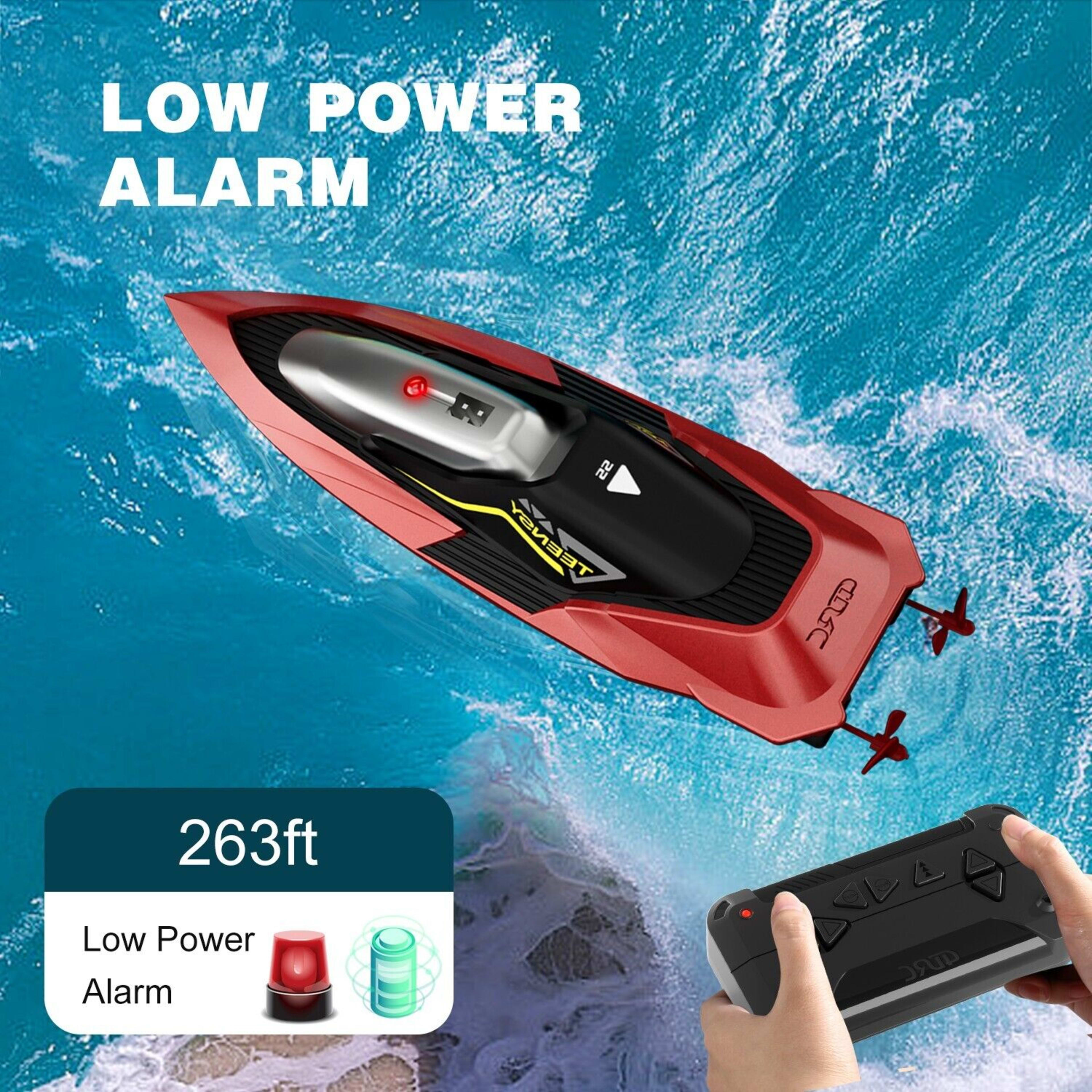 4DRC S5 Fast RC Boat For Pools And Lakes, 2.4 GHz 20- MPH Racing Boats For Kids 8