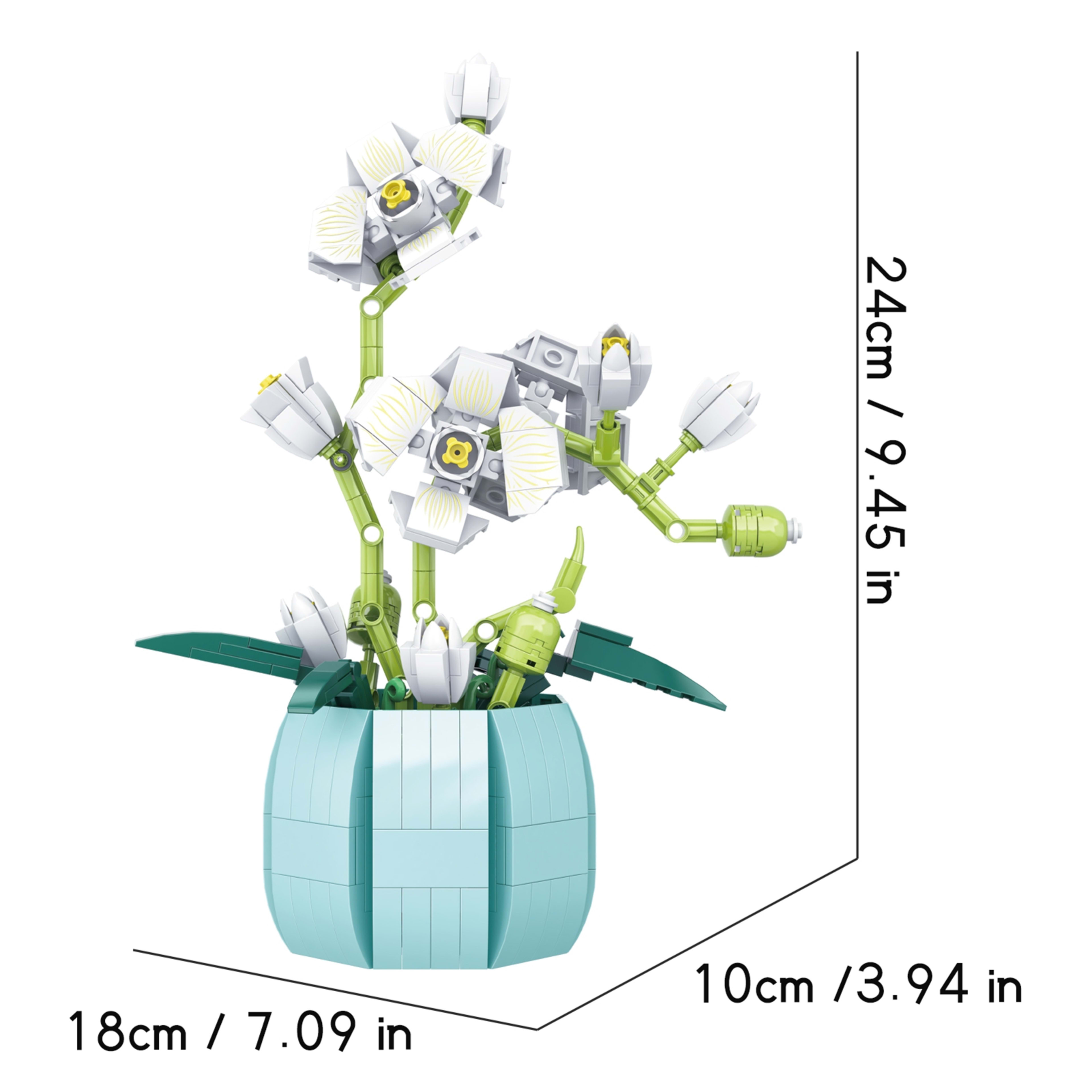 Flower Botanical Bonsai Building Set Freshing Color Orchid Bonsai Building Blocks Set For Home Decoration 10