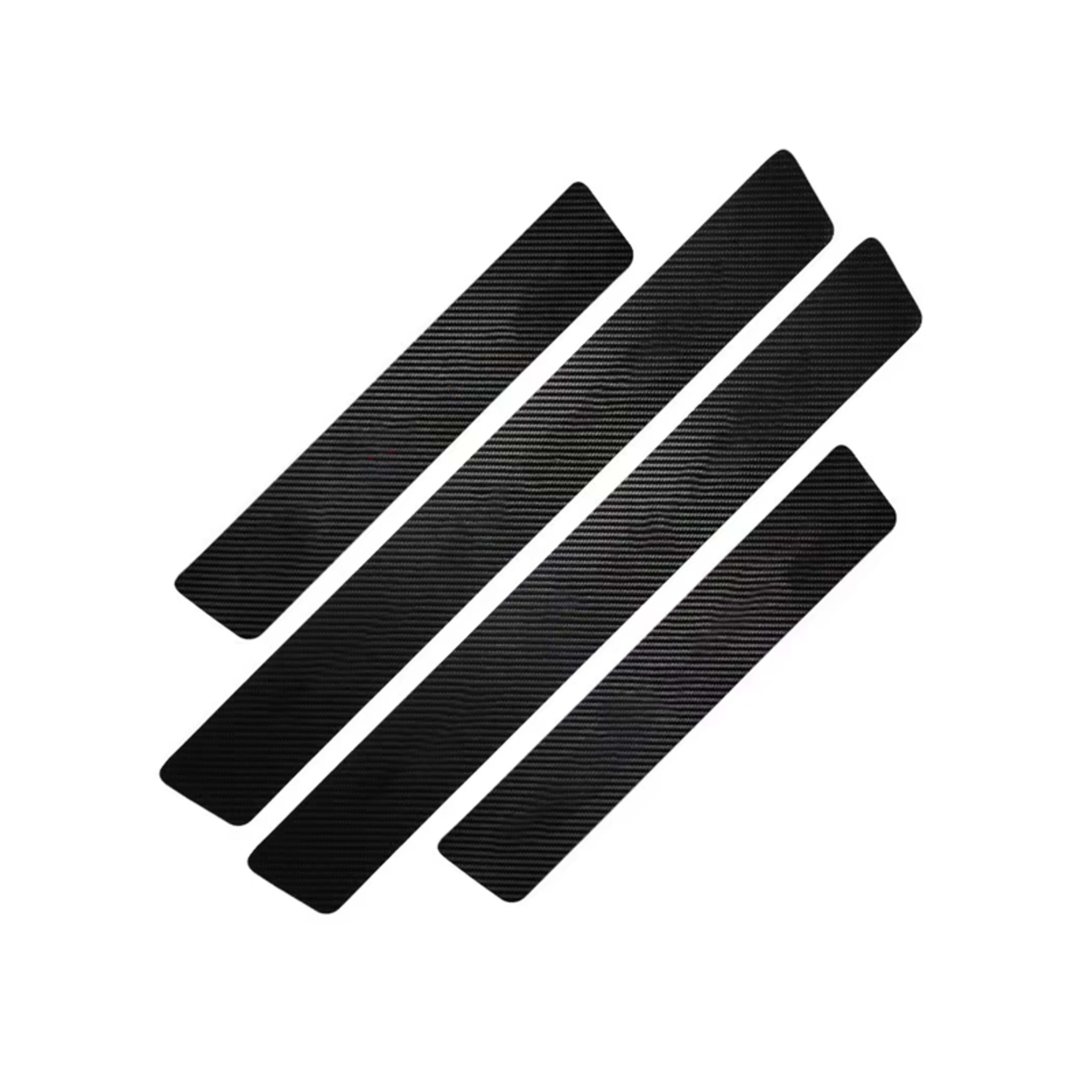 Carbon Car Door Sills Protector, Car Door Threshold Protection, Automotive Door Entry Guard 4 Pcs Universal Rubber Scrat 2